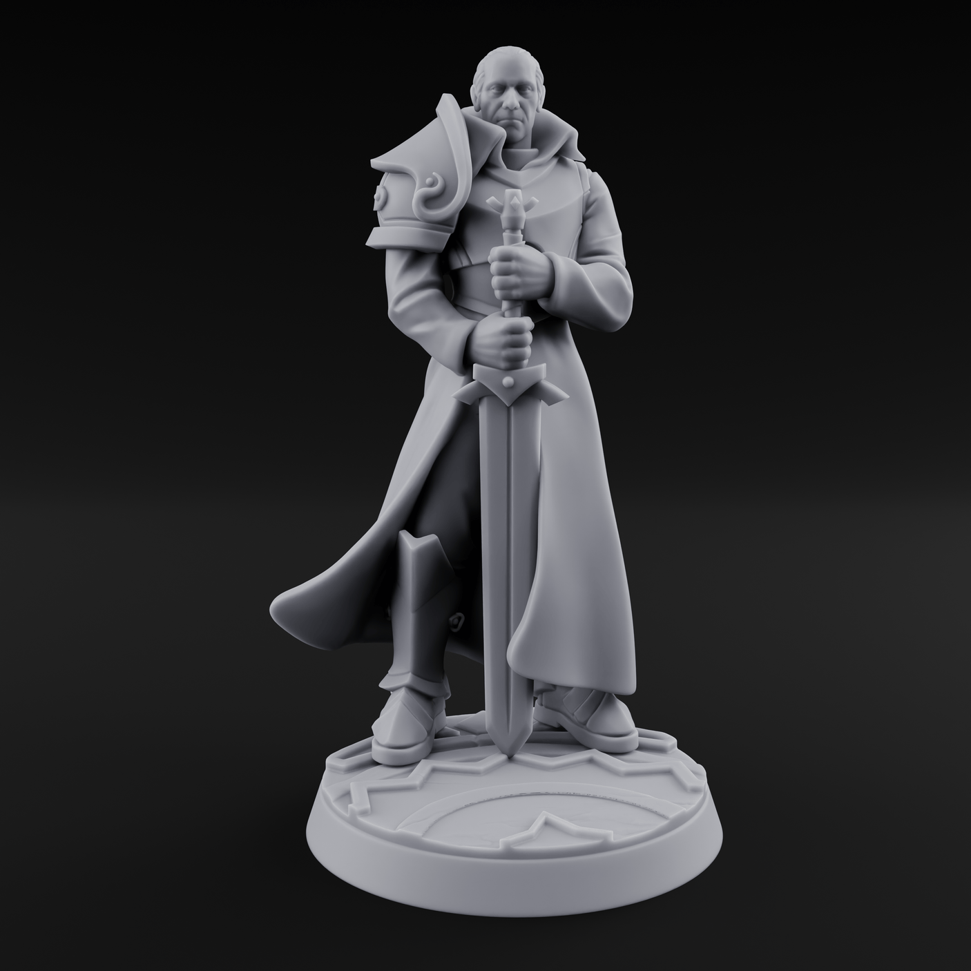 Sword Resting Human General Miniature for Dungeons and Dragons, Pathfinder or other TTRPGs