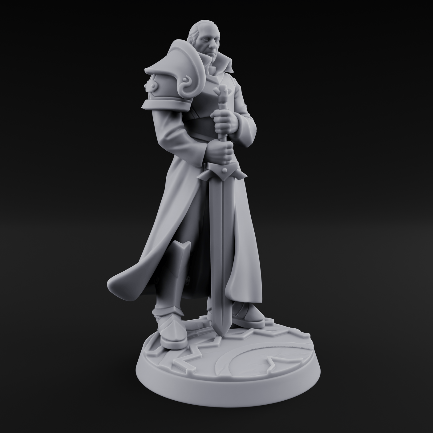 Sword Resting Human General Miniature for Dungeons and Dragons, Pathfinder or other TTRPGs