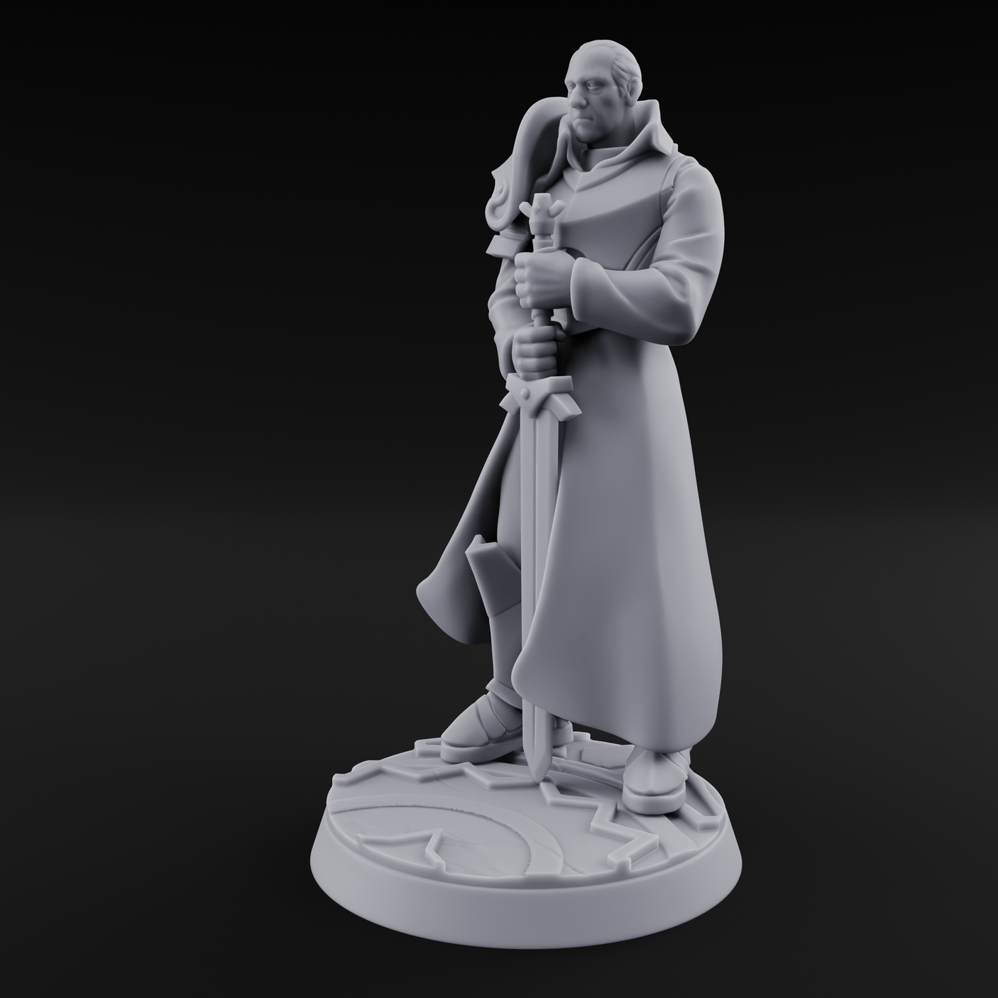 Sword Resting Human General Miniature for Dungeons and Dragons, Pathfinder or other TTRPGs
