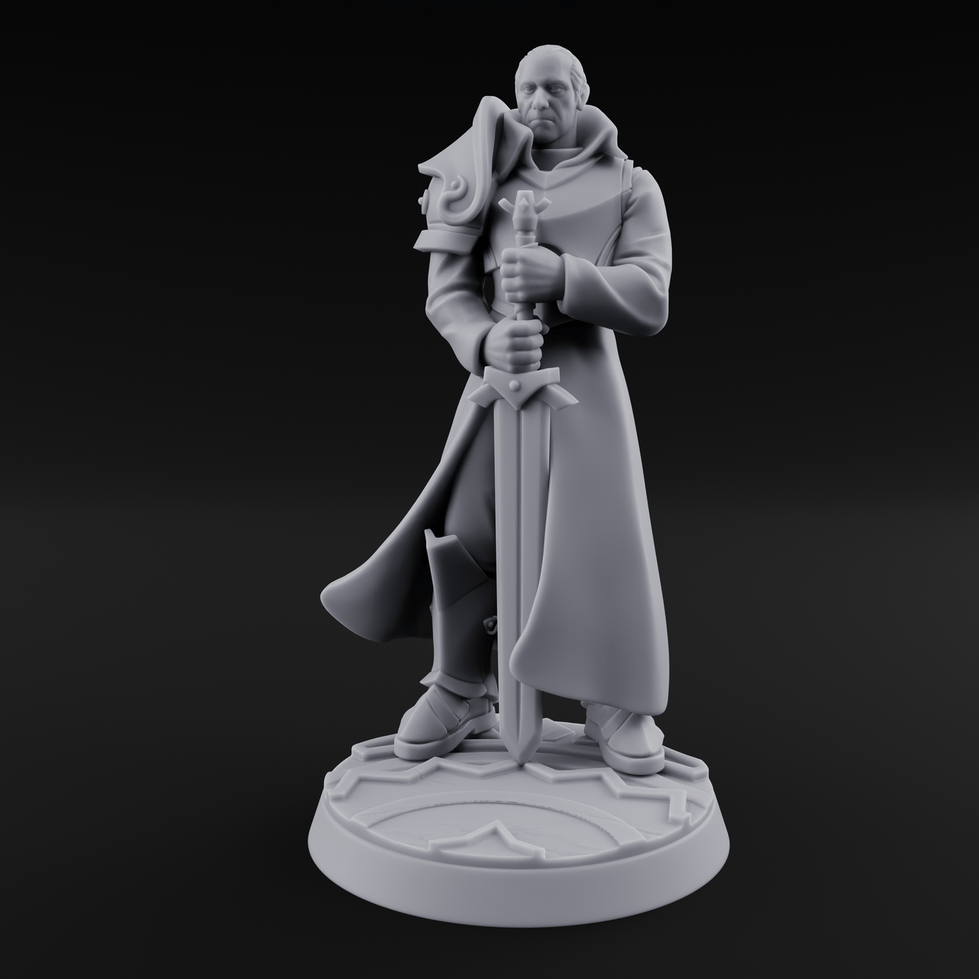 Sword Resting Human General Miniature for Dungeons and Dragons, Pathfinder or other TTRPGs