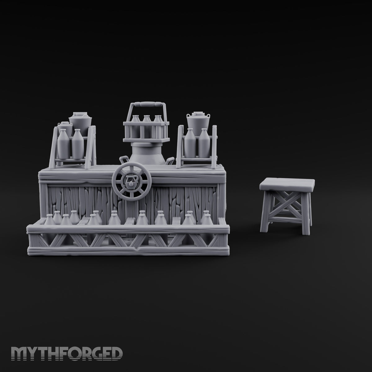 Curdle Not, Want Not Wooden Milkman Market Set — C