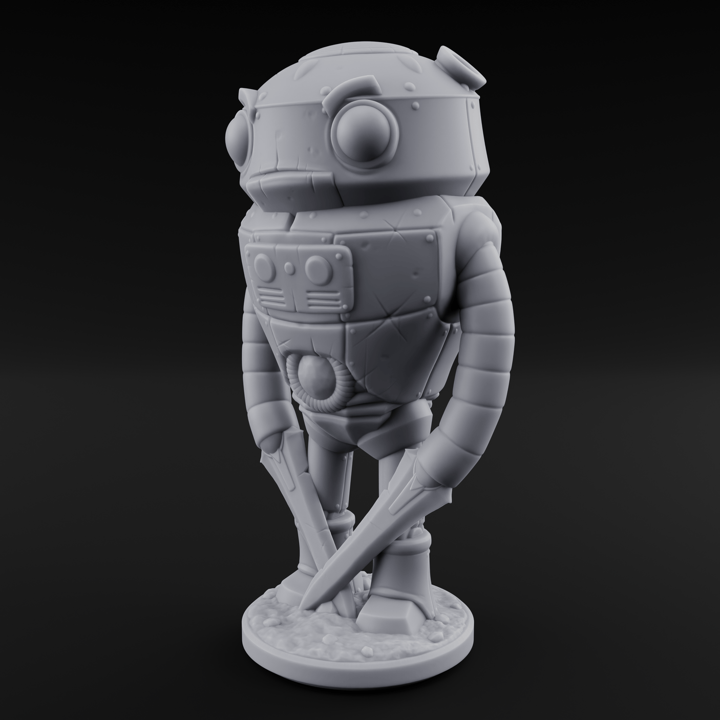 Lanky Armed Warforged Automaton C Miniature for Dungeons and Dragons, Pathfinder or other TTRPGs