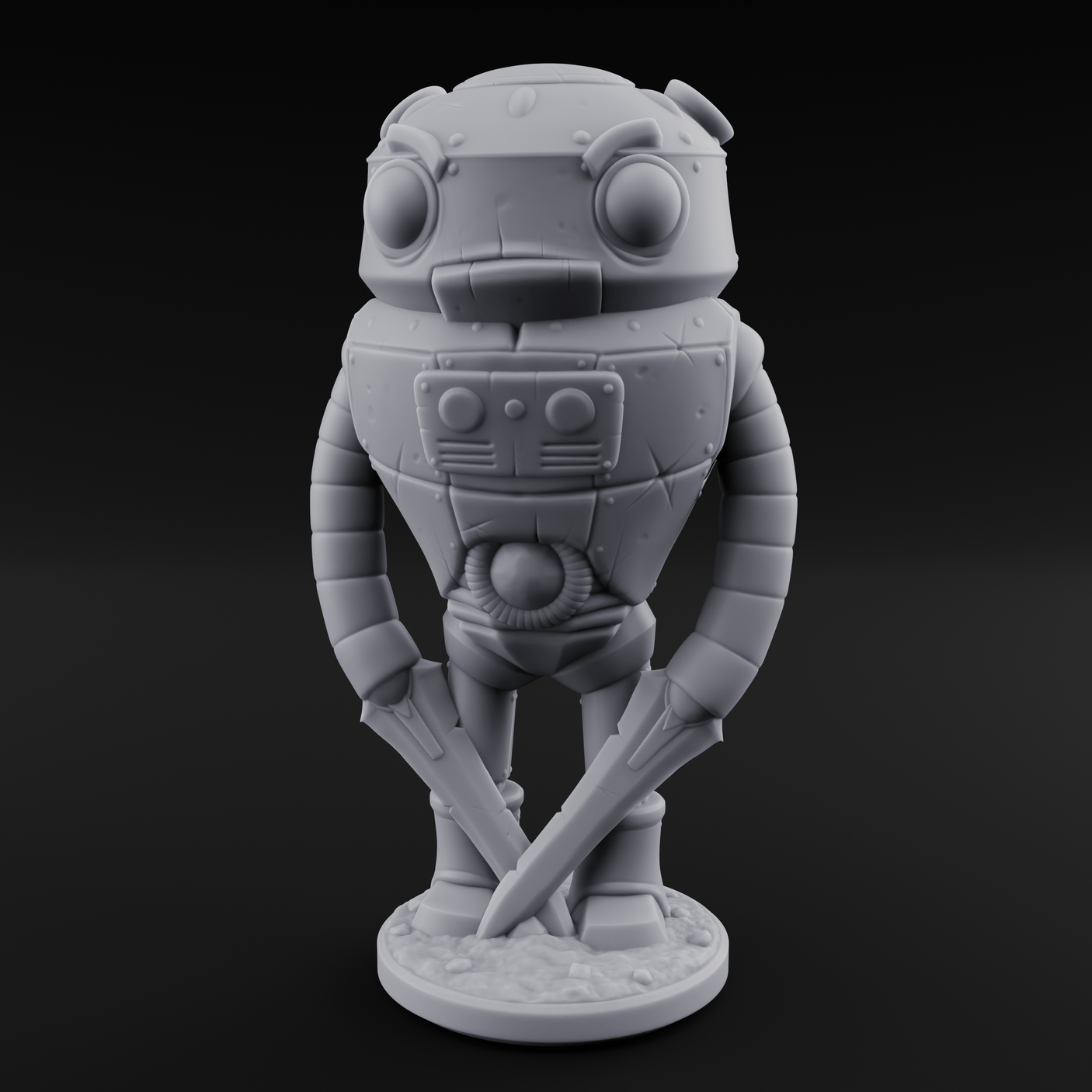 Lanky Armed Warforged Automaton C Miniature for Dungeons and Dragons, Pathfinder or other TTRPGs