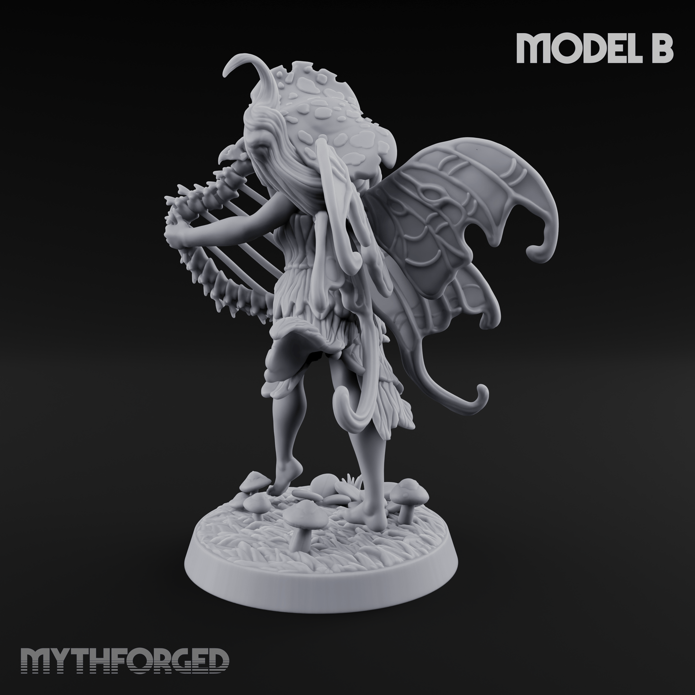 Harp Strumming Pixie Minstrels B Miniature for Dungeons and Dragons, Pathfinder or other TTRPGs