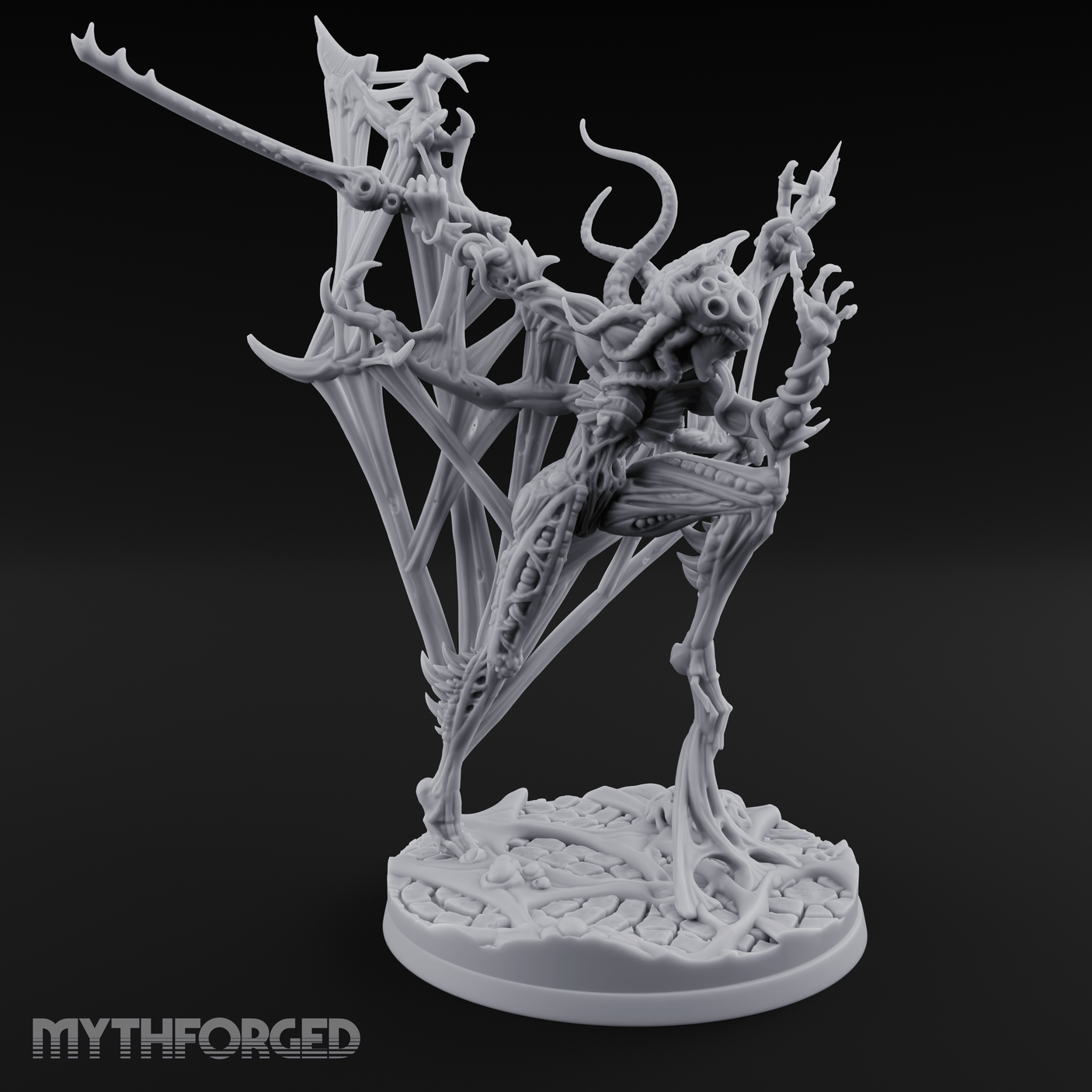 Wings Spread Menacing Phase Spider Matriarch Miniature for Dungeons and Dragons, Pathfinder or other TTRPGs
