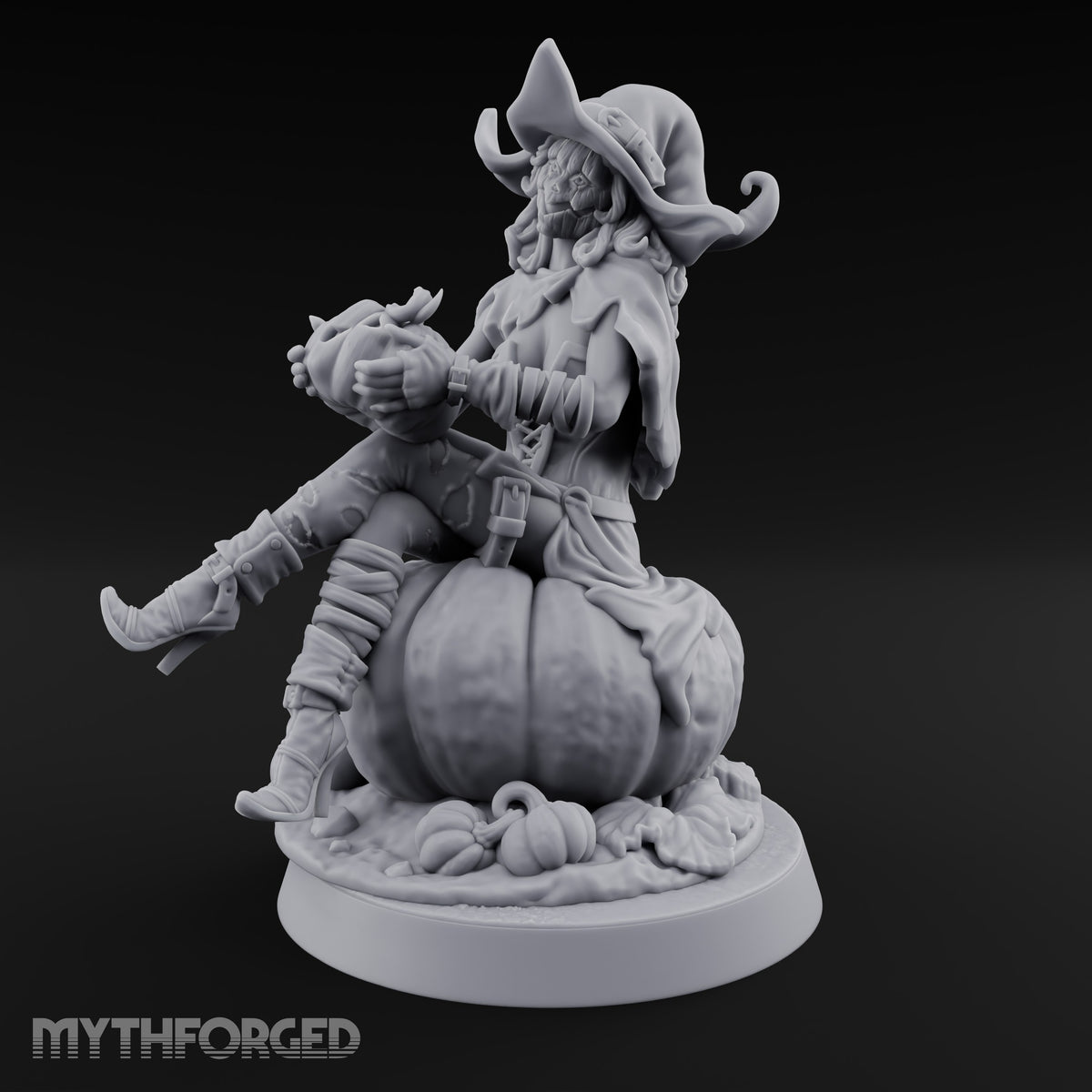 Pumpkin Spice and Everything Nasty Hag Pumpkin Witch — Seated on Pumpkin