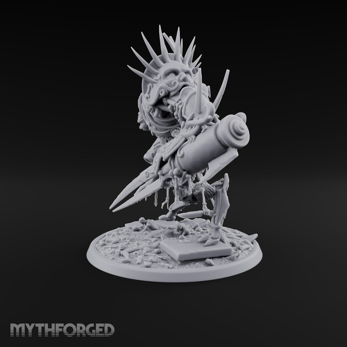Dead Weight, Heavy Hitter Warforged Spiked War Automaton with Cannon Arm, Twin Blades and Hatch Pilot