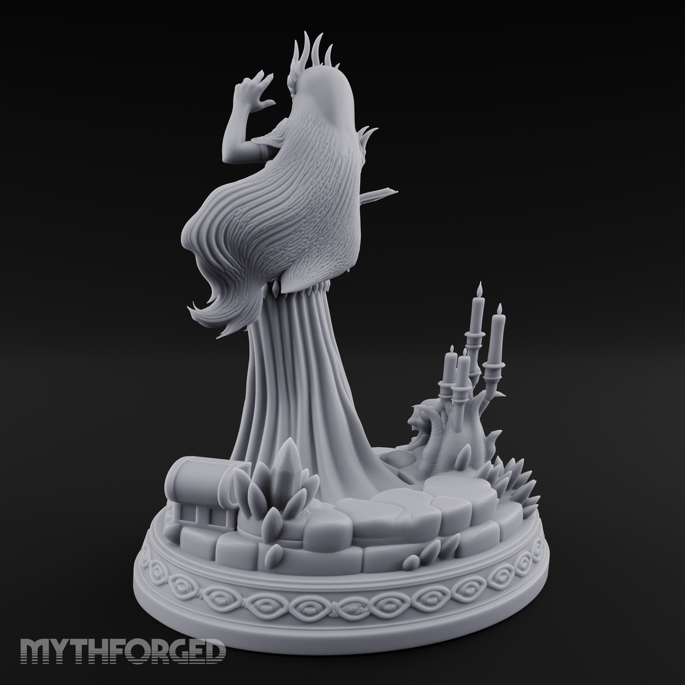 Crowned In Flame Sorceress Miniature for Dungeons and Dragons, Pathfinder or other TTRPGs