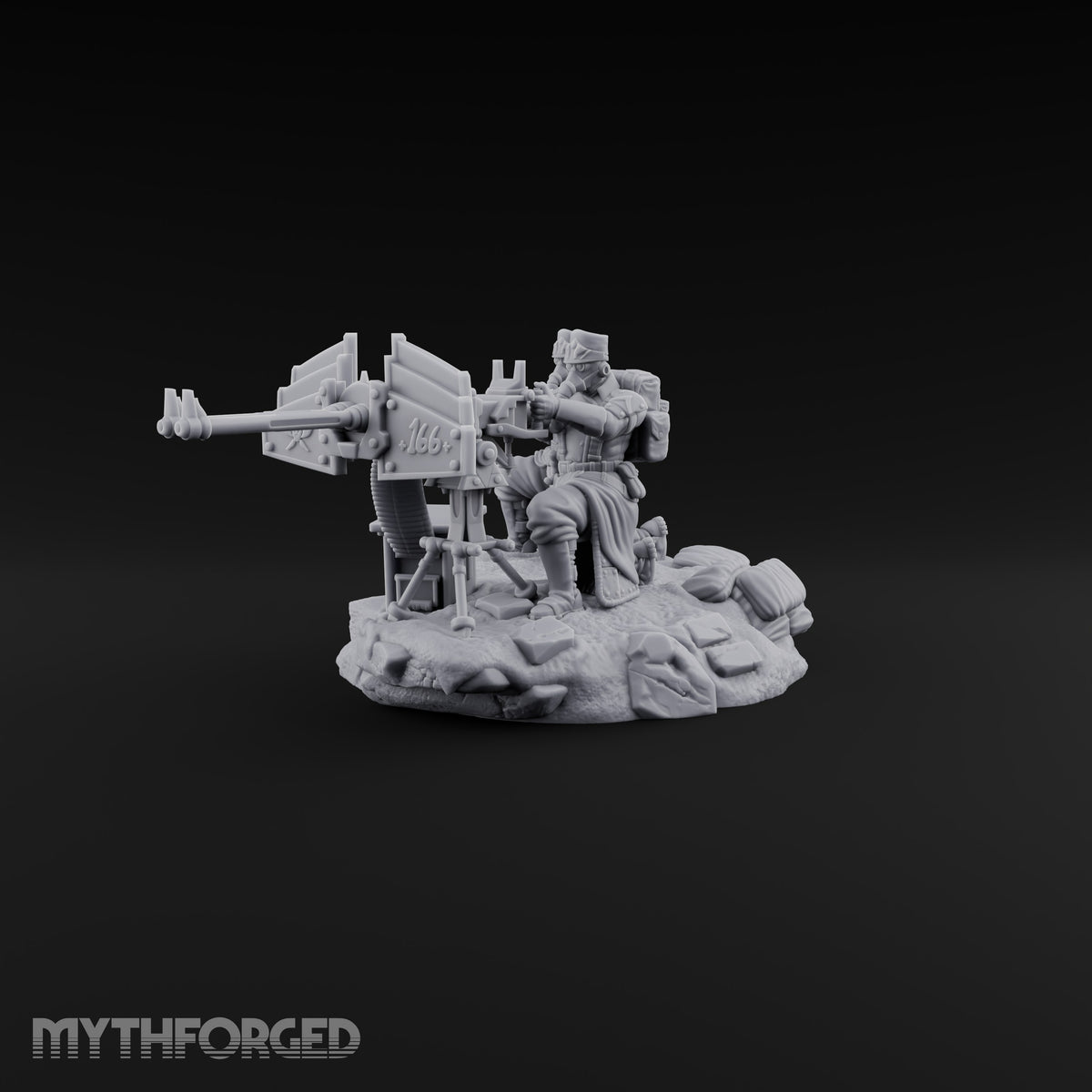 Breath Rationed, Ammunition Not Human Gas-Masked Heavy Infantry A — Dual Gun · Crouched