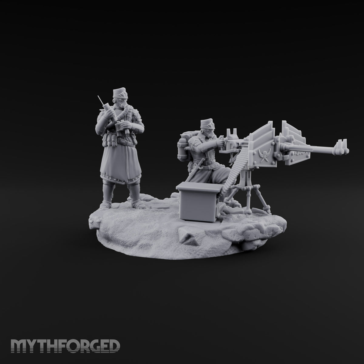 Breath Rationed, Ammunition Not Human Gas-Masked Heavy Infantry A — Dual Gun · Standing