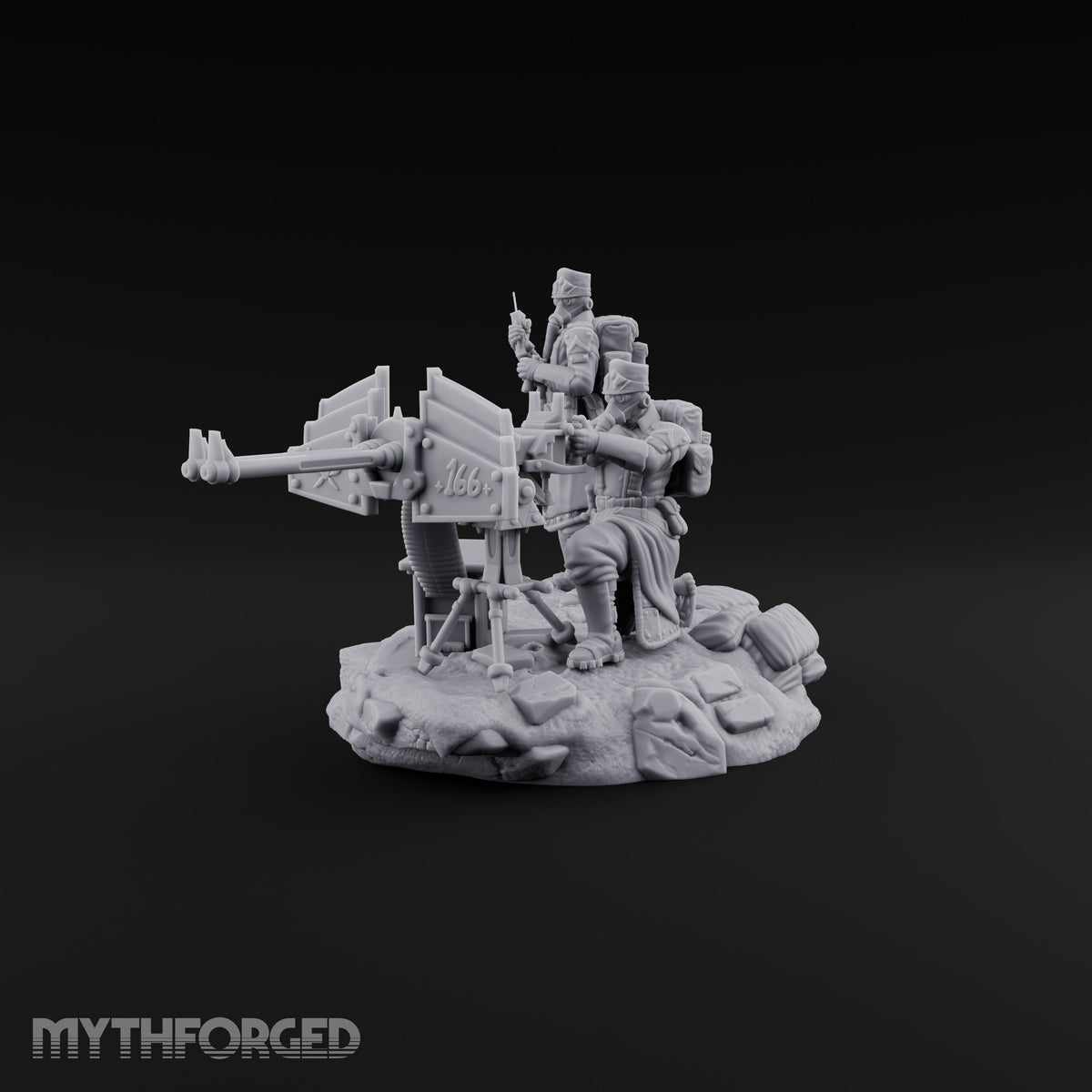 Breath Rationed, Ammunition Not Human Gas-Masked Heavy Infantry A — Dual Gun · Standing