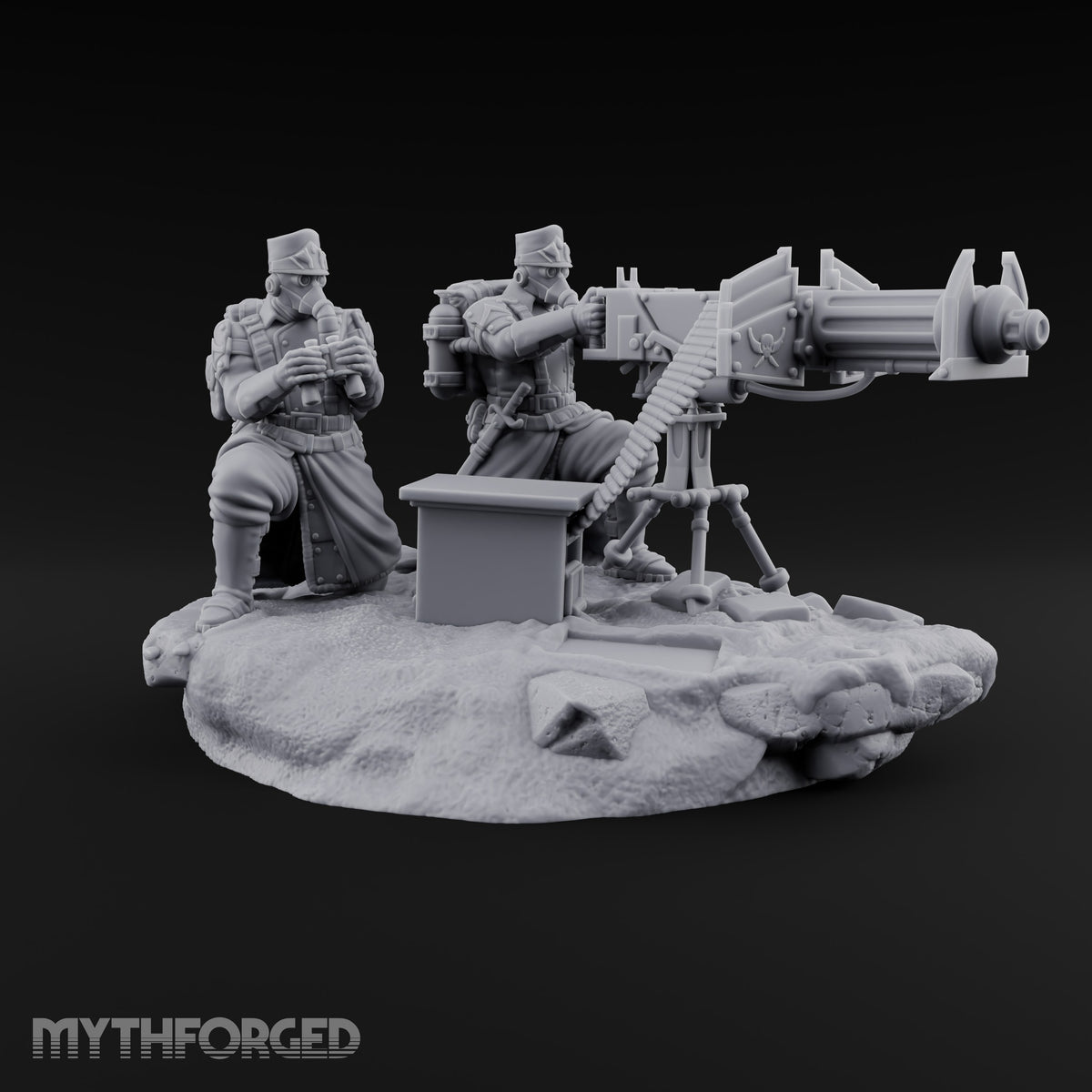 Breath Rationed, Ammunition Not Human Gas-Masked Heavy Weapon Crews — A · Heavy Machine Gun + Plasma Gun · Crouched