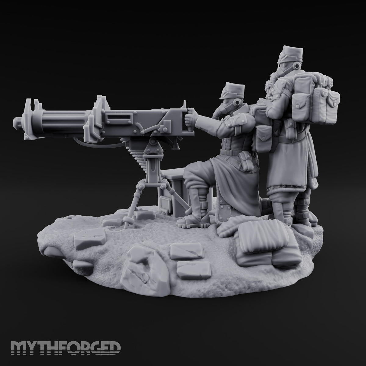 Breath Rationed, Ammunition Not Human Gas-Masked Heavy Infantry A — Heavy Machine Gun · Standing