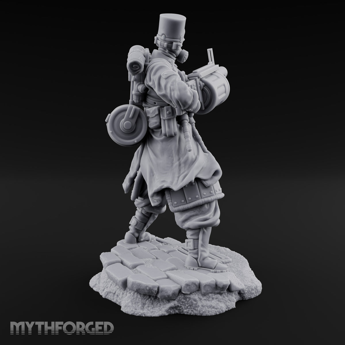 Orders Muffled, Obeyed Anyway Human Gas-Masked Light Infantry Soldier A — No FX