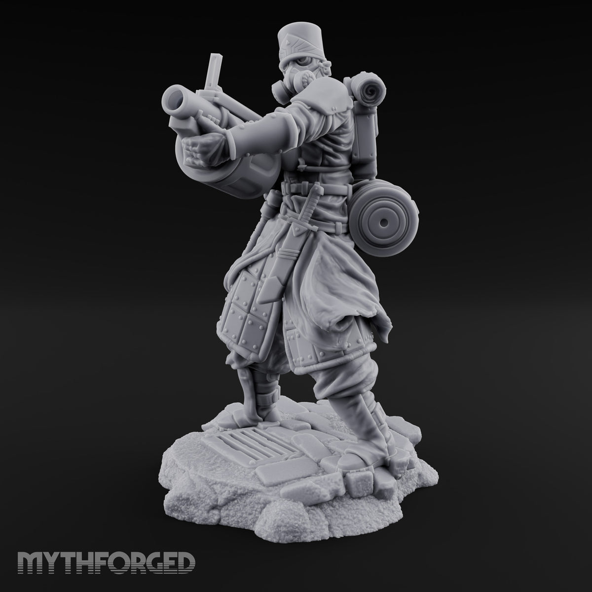 Orders Muffled, Obeyed Anyway Human Gas-Masked Light Infantry Soldier A — No FX