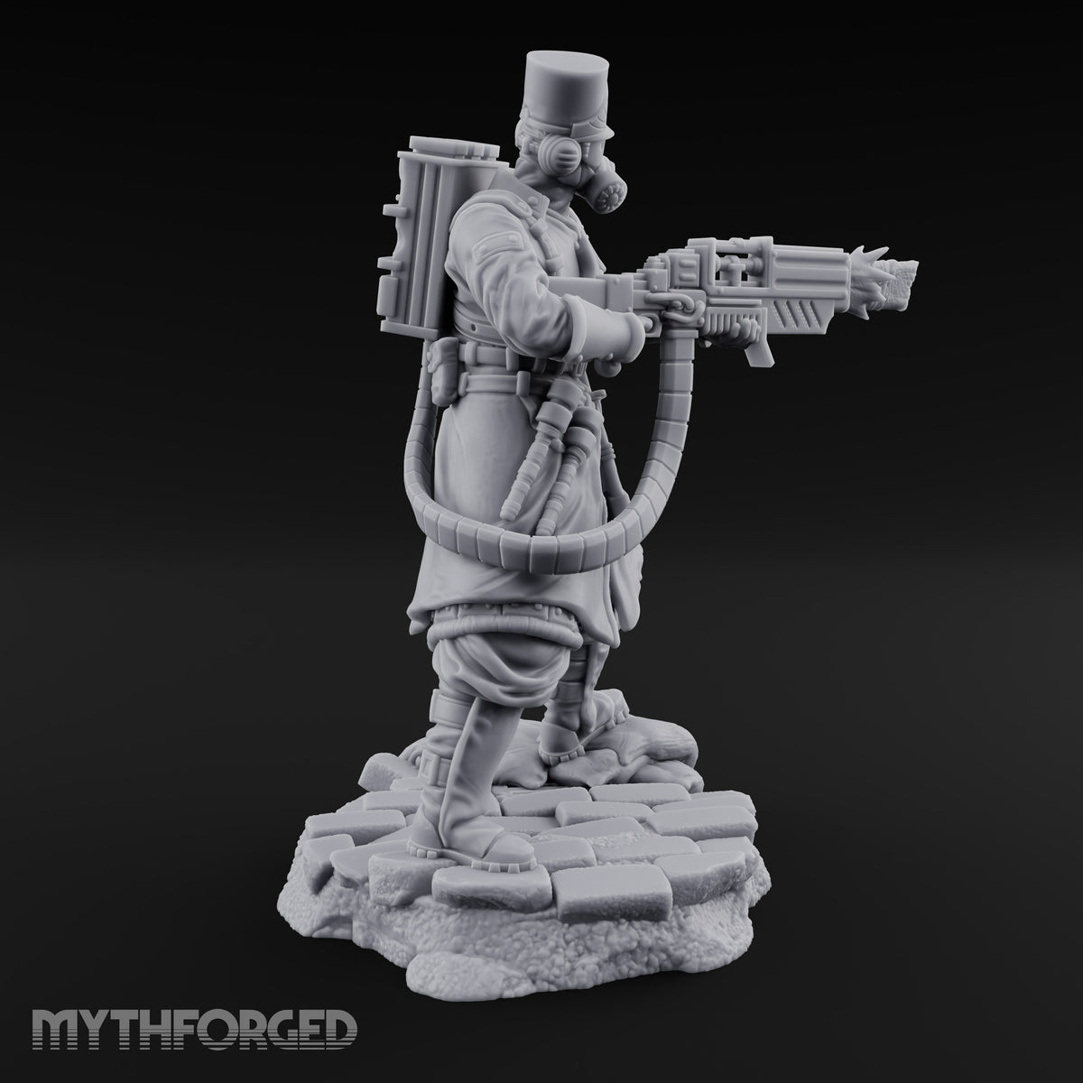 Orders Muffled, Obeyed Anyway Human Gas-Masked Light Infantry Soldiers — B · FX