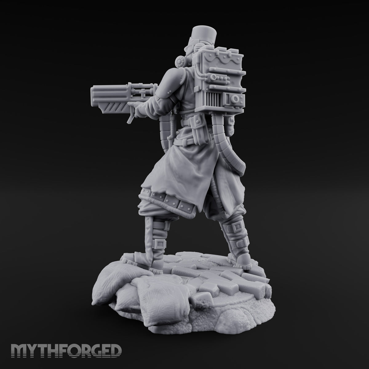 Orders Muffled, Obeyed Anyway Human Gas-Masked Light Infantry Soldier B — No FX