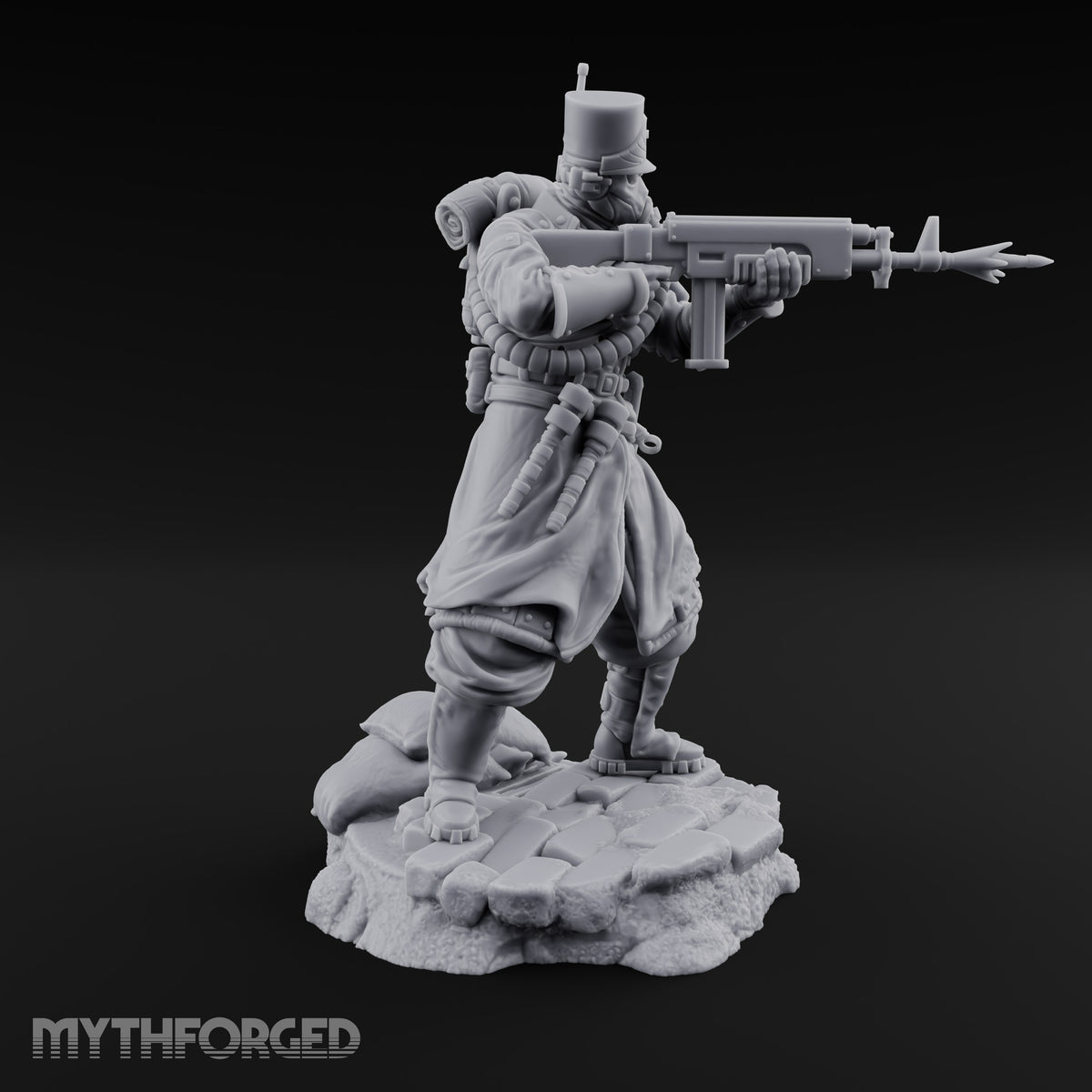 Orders Muffled, Obeyed Anyway Human Gas-Masked Light Infantry Soldier C — FX