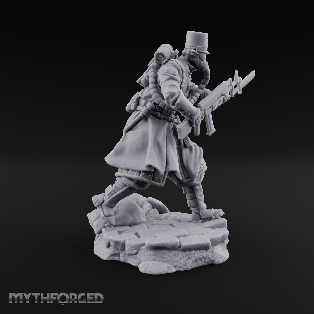 Orders Muffled, Obeyed Anyway Human Gas-Masked Light Infantry Soldier D