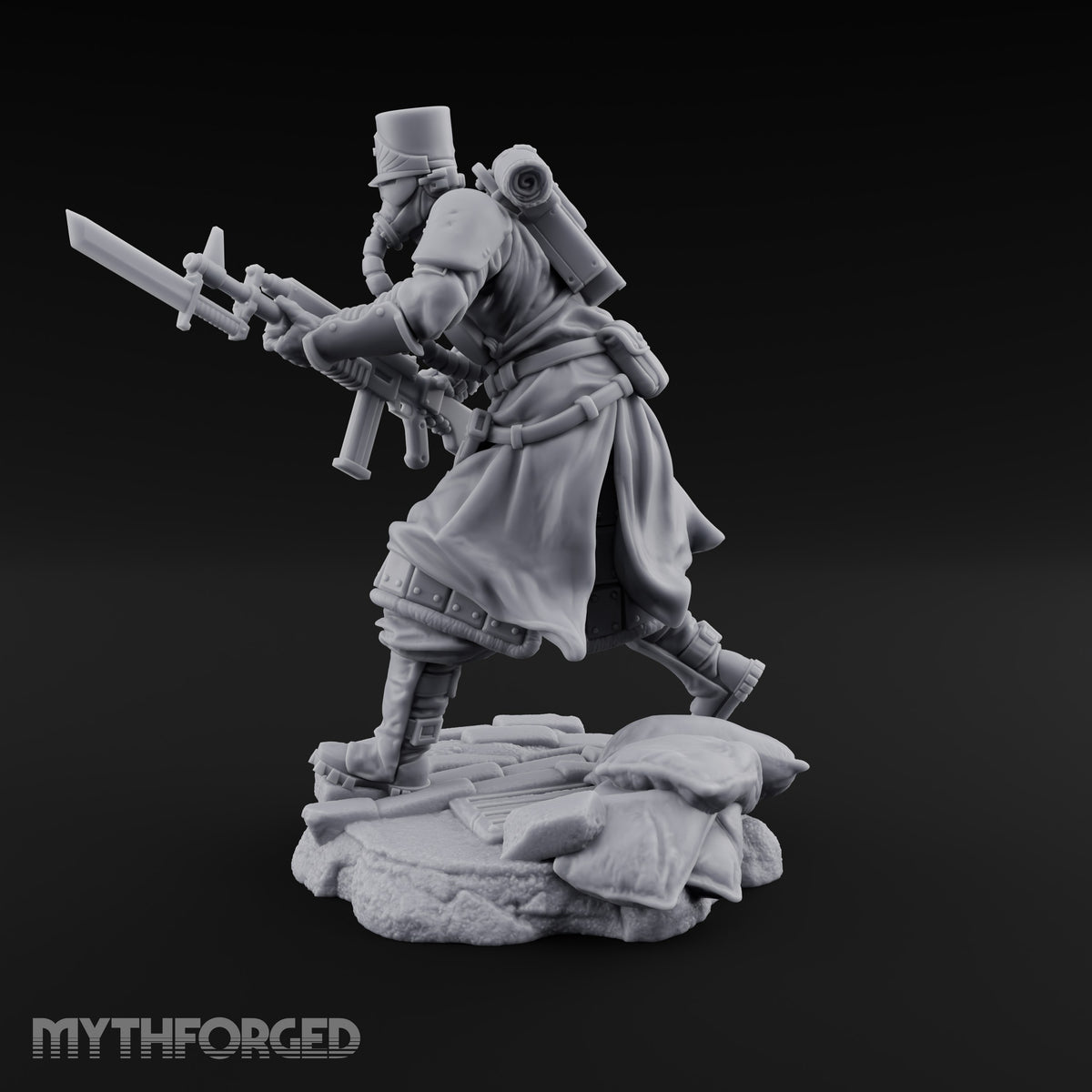 Orders Muffled, Obeyed Anyway Human Gas-Masked Light Infantry Soldier D
