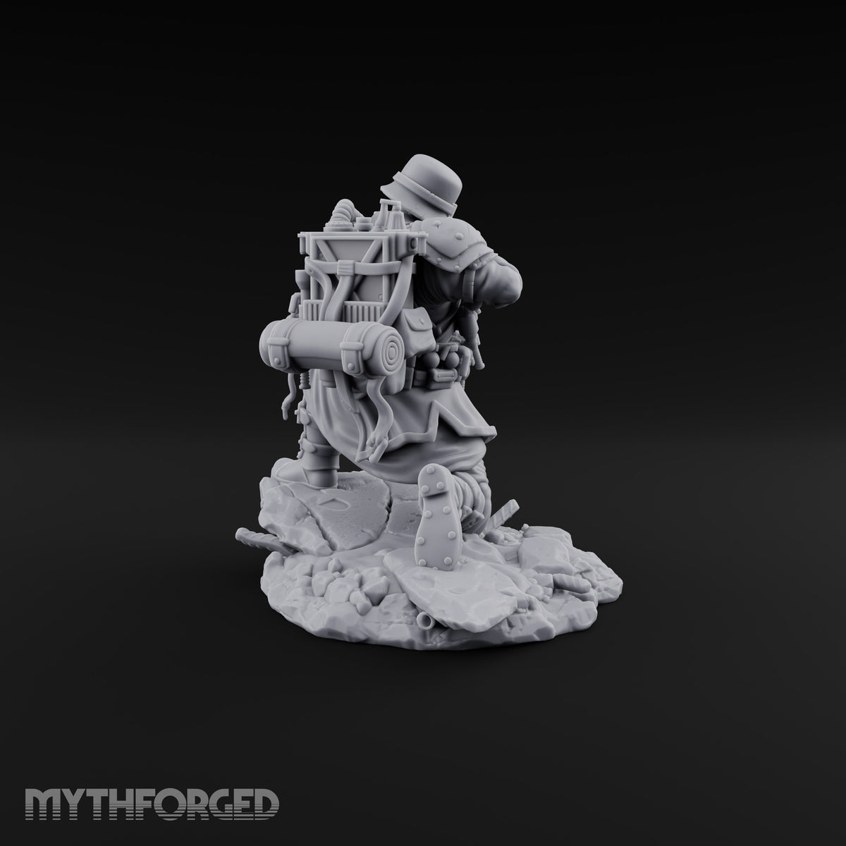 Breathing Through Brass Hoses Human Gas-Masked Shocktrooper D