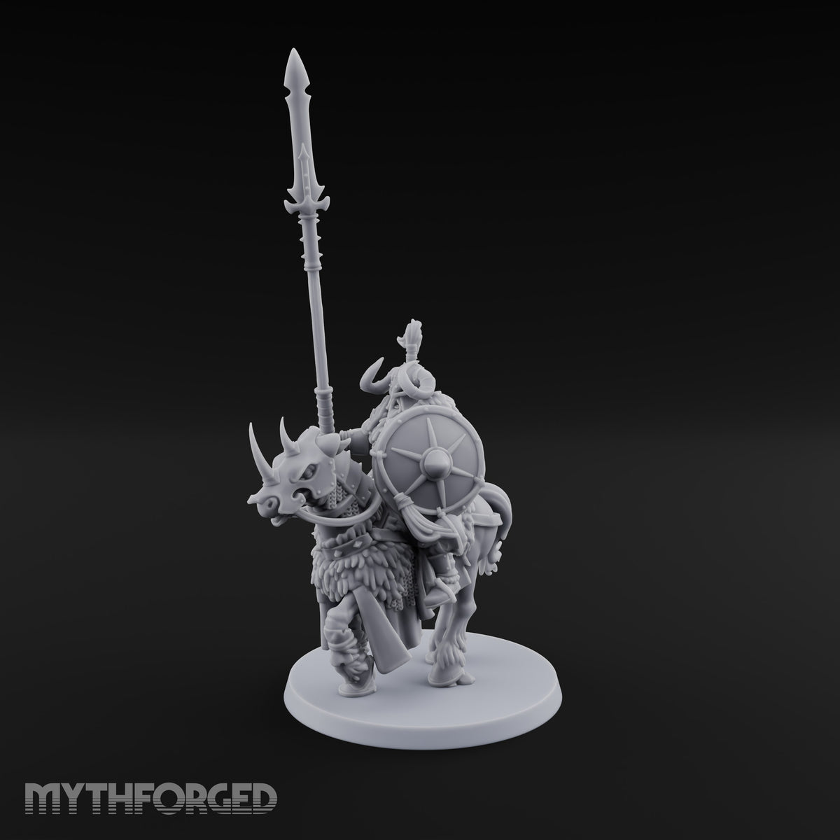 Hooves Thunder, Horns Gleam Human Horned Cavalry Warrior A