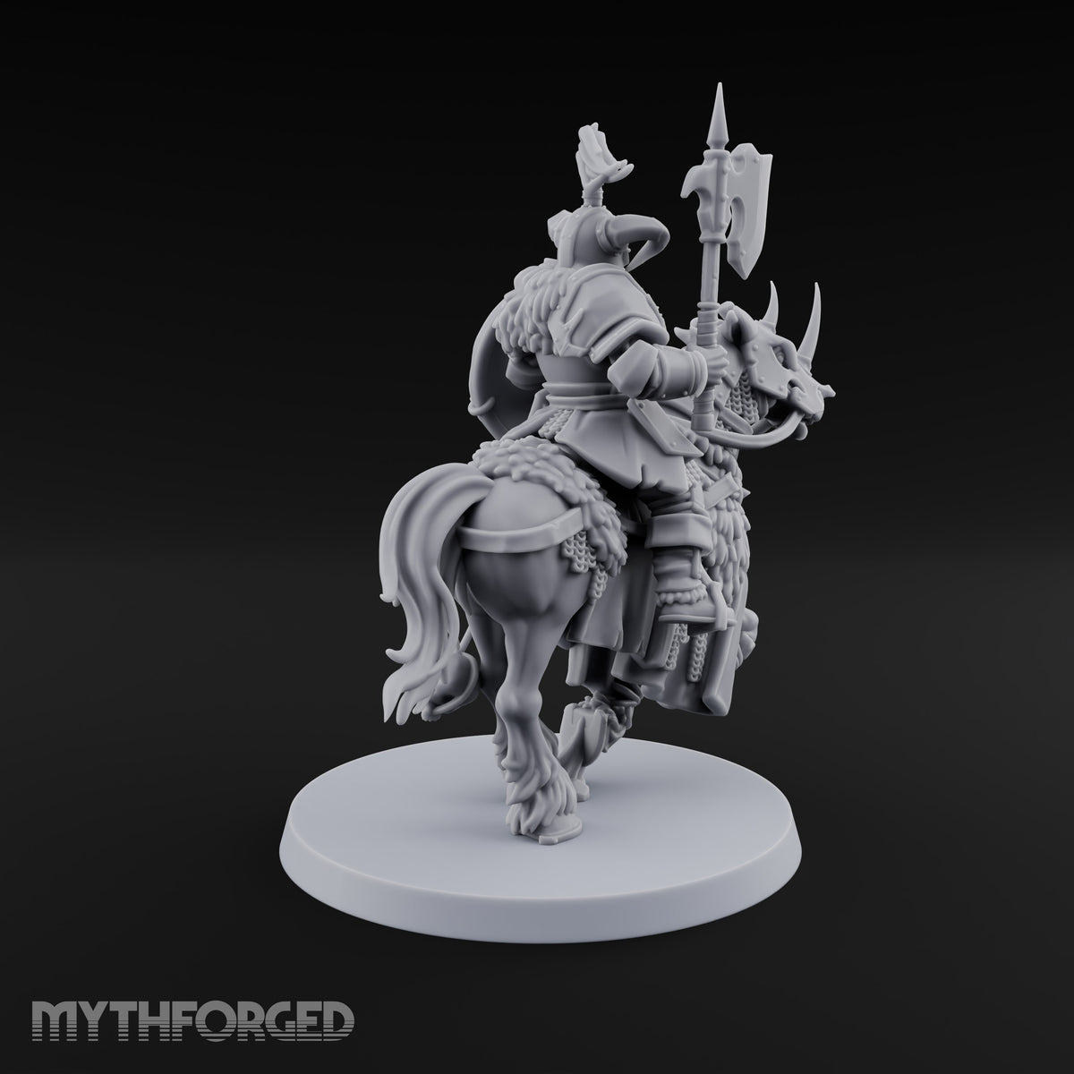 Hooves Thunder, Horns Gleam Human Horned Cavalry Warrior B