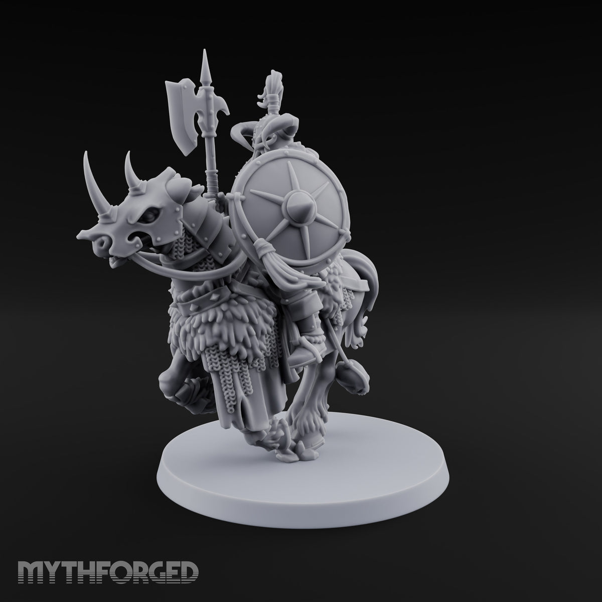 Hooves Thunder, Horns Gleam Human Horned Cavalry Warrior B