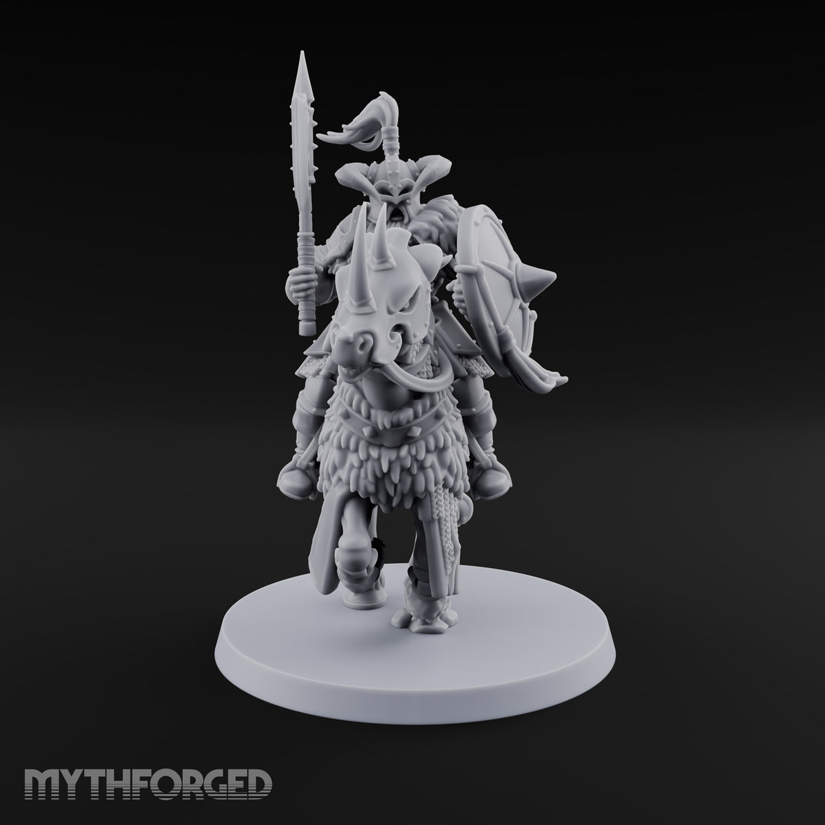 Hooves Thunder, Horns Gleam Human Horned Cavalry Warrior B