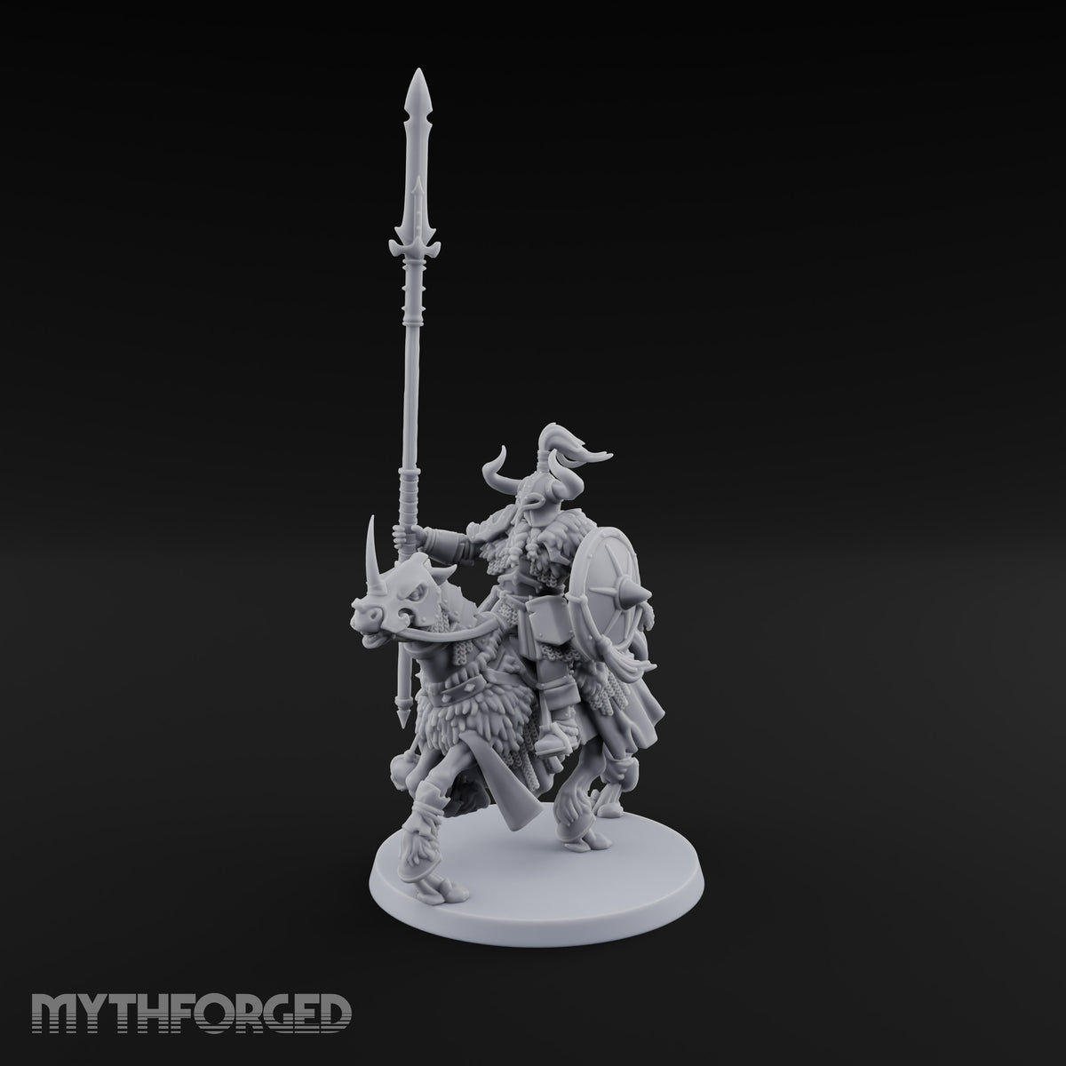 Hooves Thunder, Horns Gleam Human Horned Cavalry Warrior D