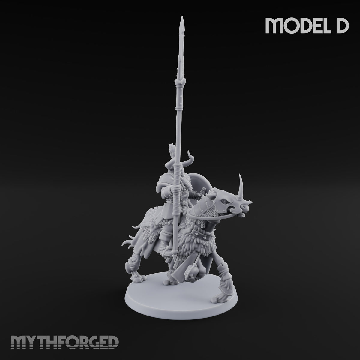 Hooves Thunder, Horns Gleam Human Horned Cavalry Warrior D