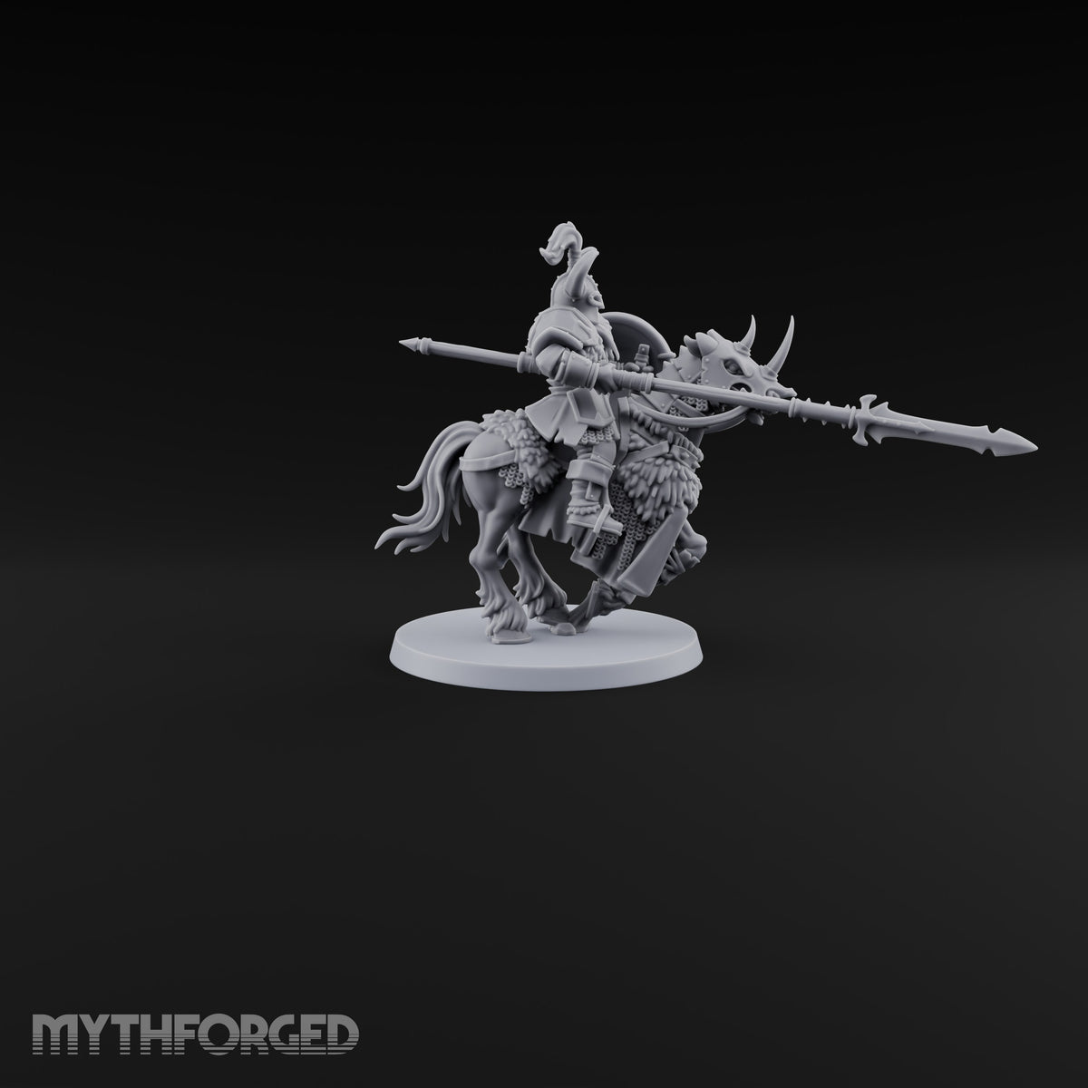 Hooves Thunder, Horns Gleam Human Horned Cavalry Warrior F