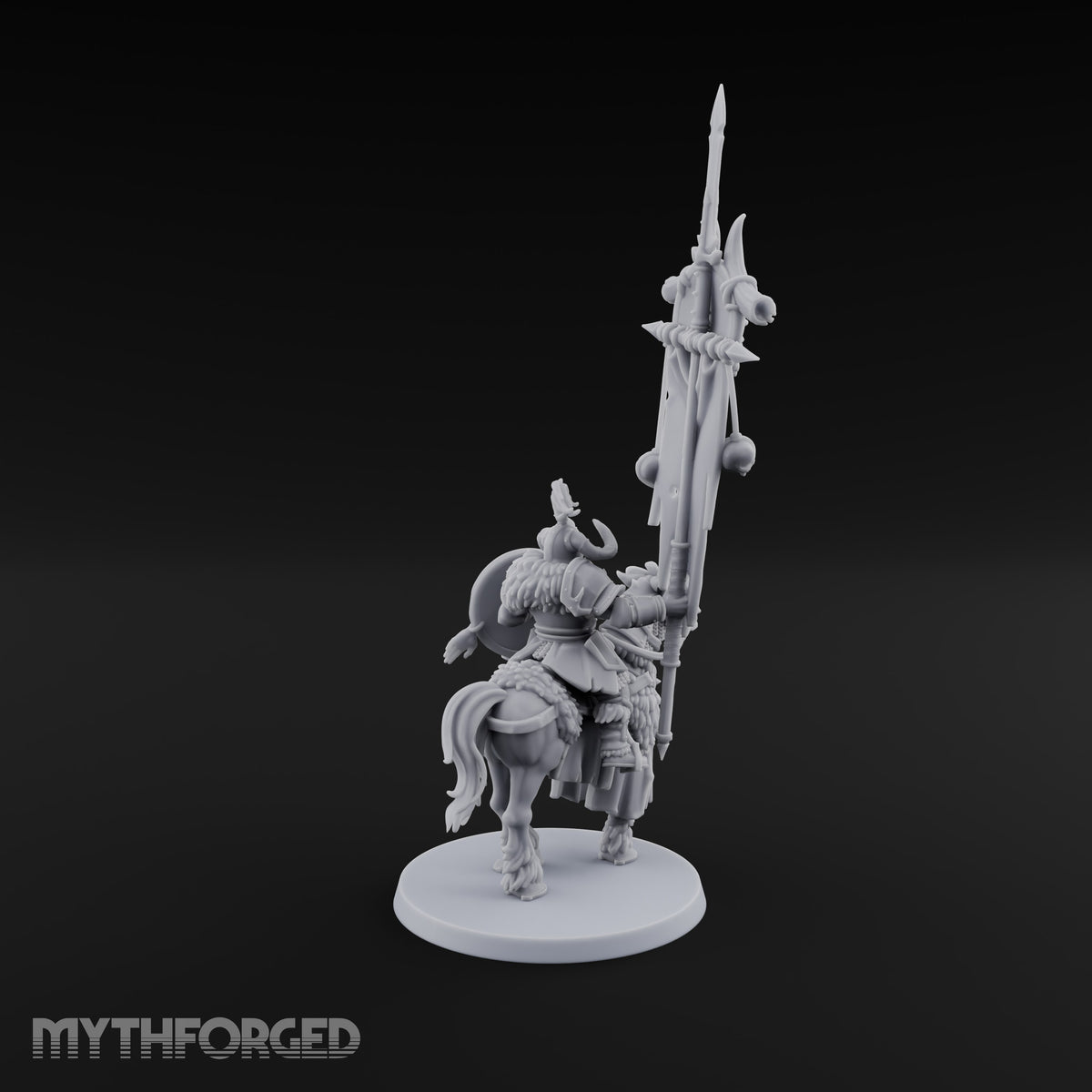 Hooves Thunder, Horns Gleam Human Horned Cavalry Warrior I