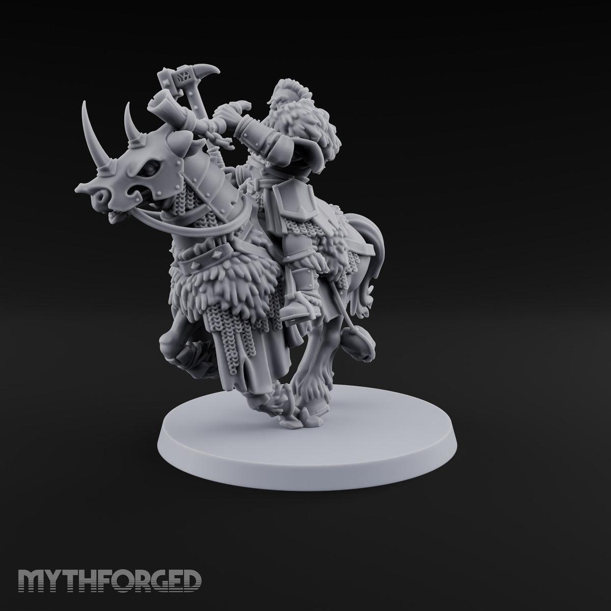 Hooves Thunder, Horns Gleam Human Horned Cavalry Warrior J
