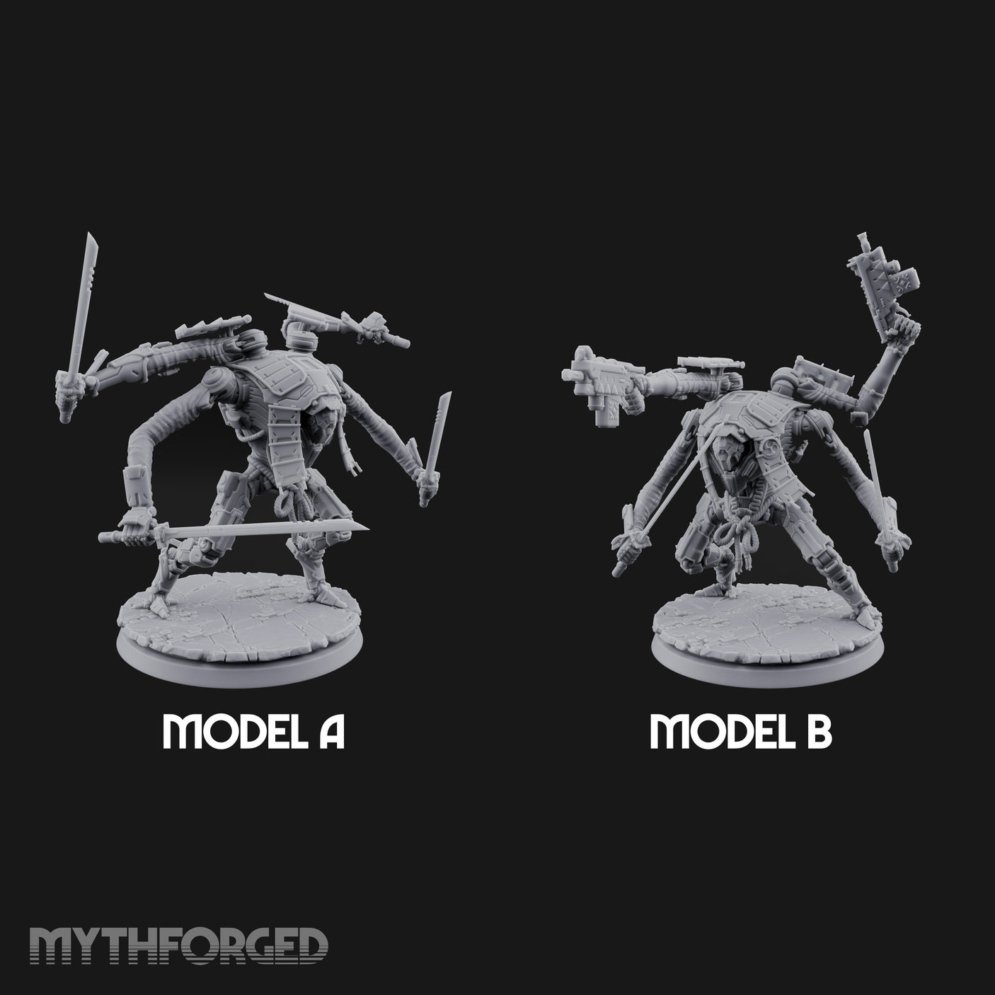 Multi Armed Slashing Automaton Warriors Miniature for Dungeons and Dragons, Pathfinder or other TTRPGs