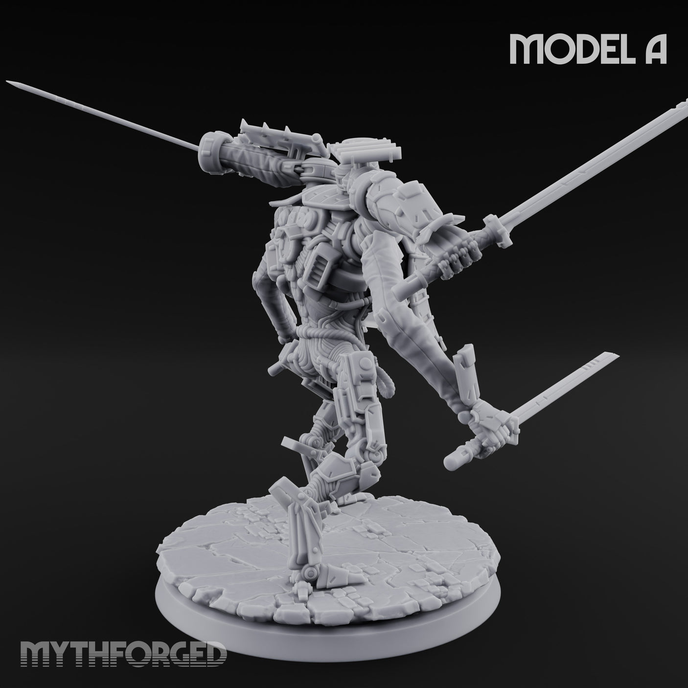 Multi Armed Slashing Automaton Warriors Miniature for Dungeons and Dragons, Pathfinder or other TTRPGs