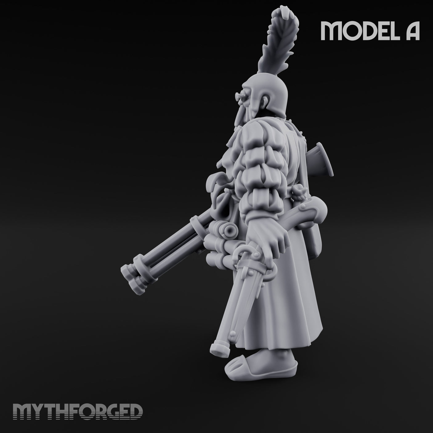 Multi Barrelled Levelling Human Engineer A Miniature for Dungeons and Dragons, Pathfinder or other TTRPGs