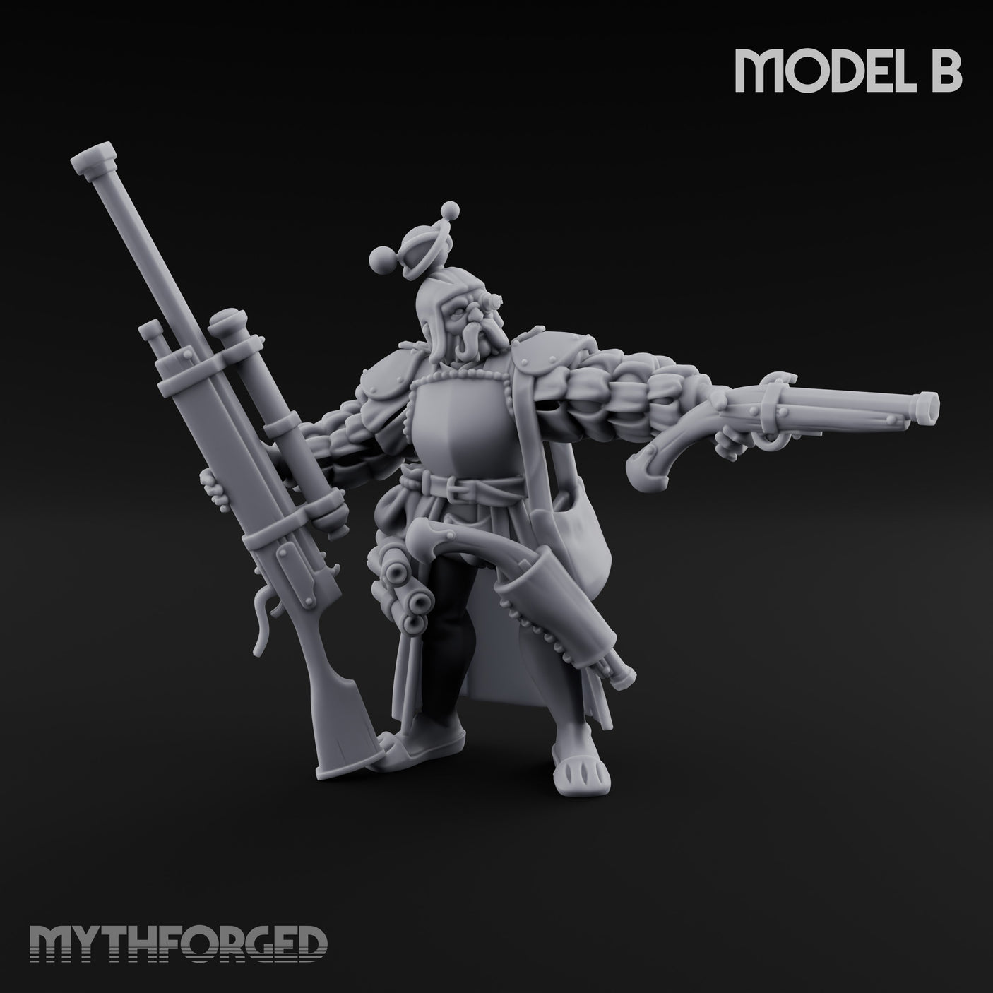 Multi Barrelled Levelling Human Engineer B Miniature for Dungeons and Dragons, Pathfinder or other TTRPGs