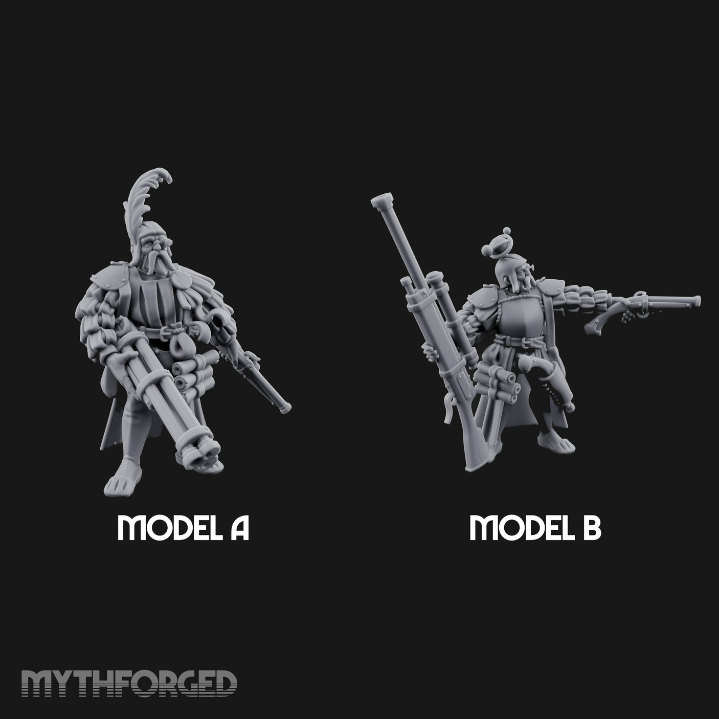 Multi Barrelled Levelling Human Engineers Miniature for Dungeons and Dragons, Pathfinder or other TTRPGs