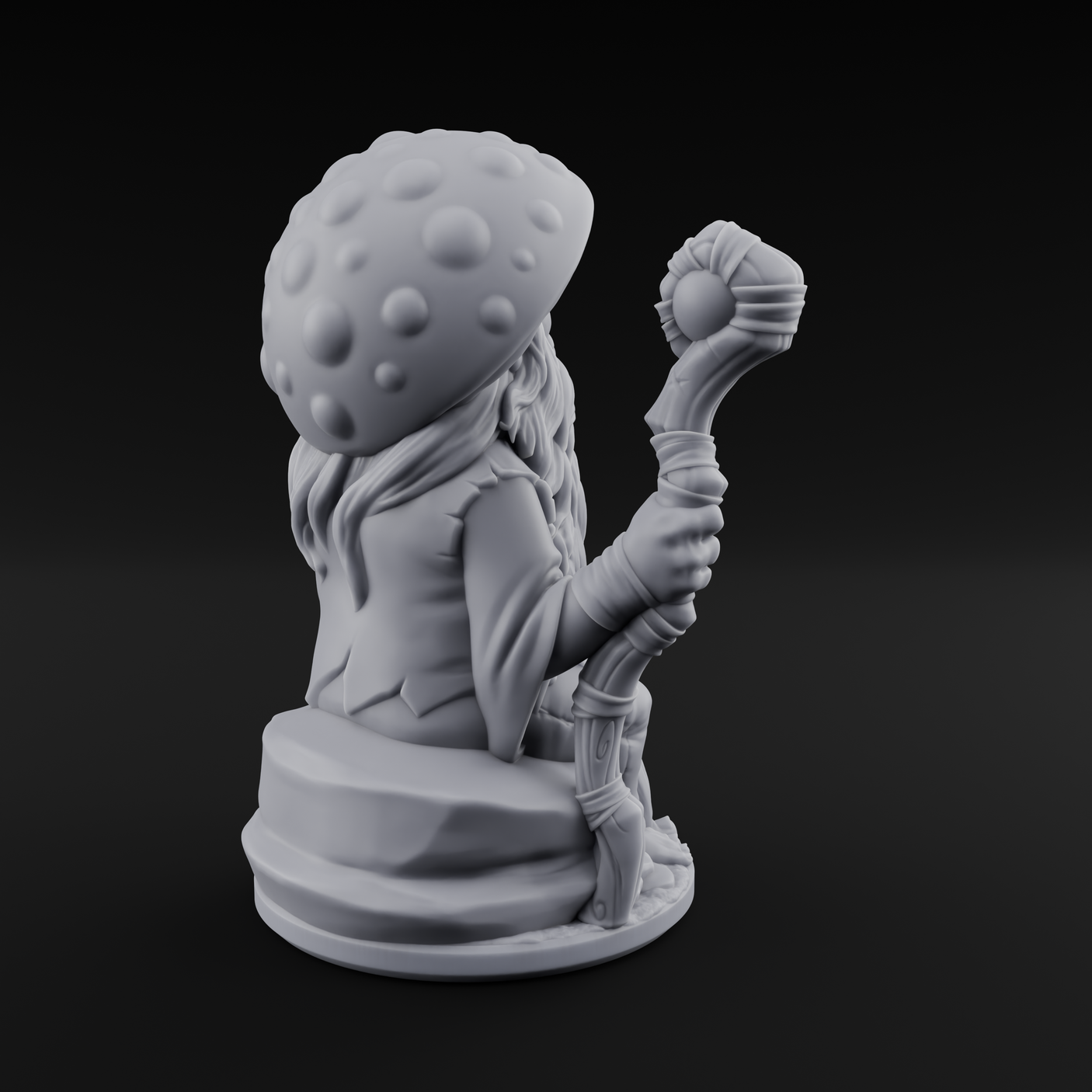 Beard Dragging Gnome Druid Miniature for Dungeons and Dragons, Pathfinder or other TTRPGs
