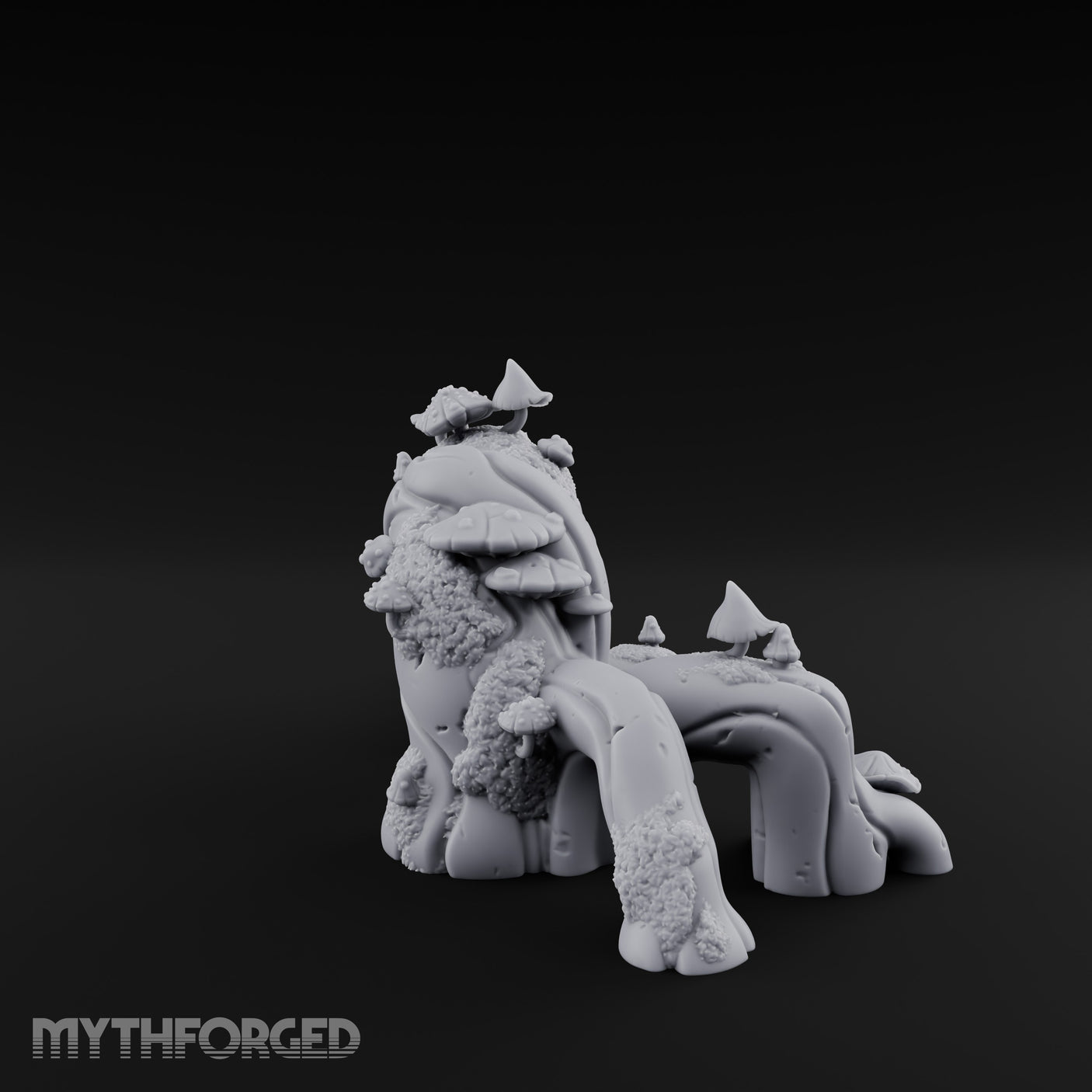 Mushroom-Furred Spine-Studded Huge Arching Root Miniature for Dungeons and Dragons, Pathfinder or other TTRPGs