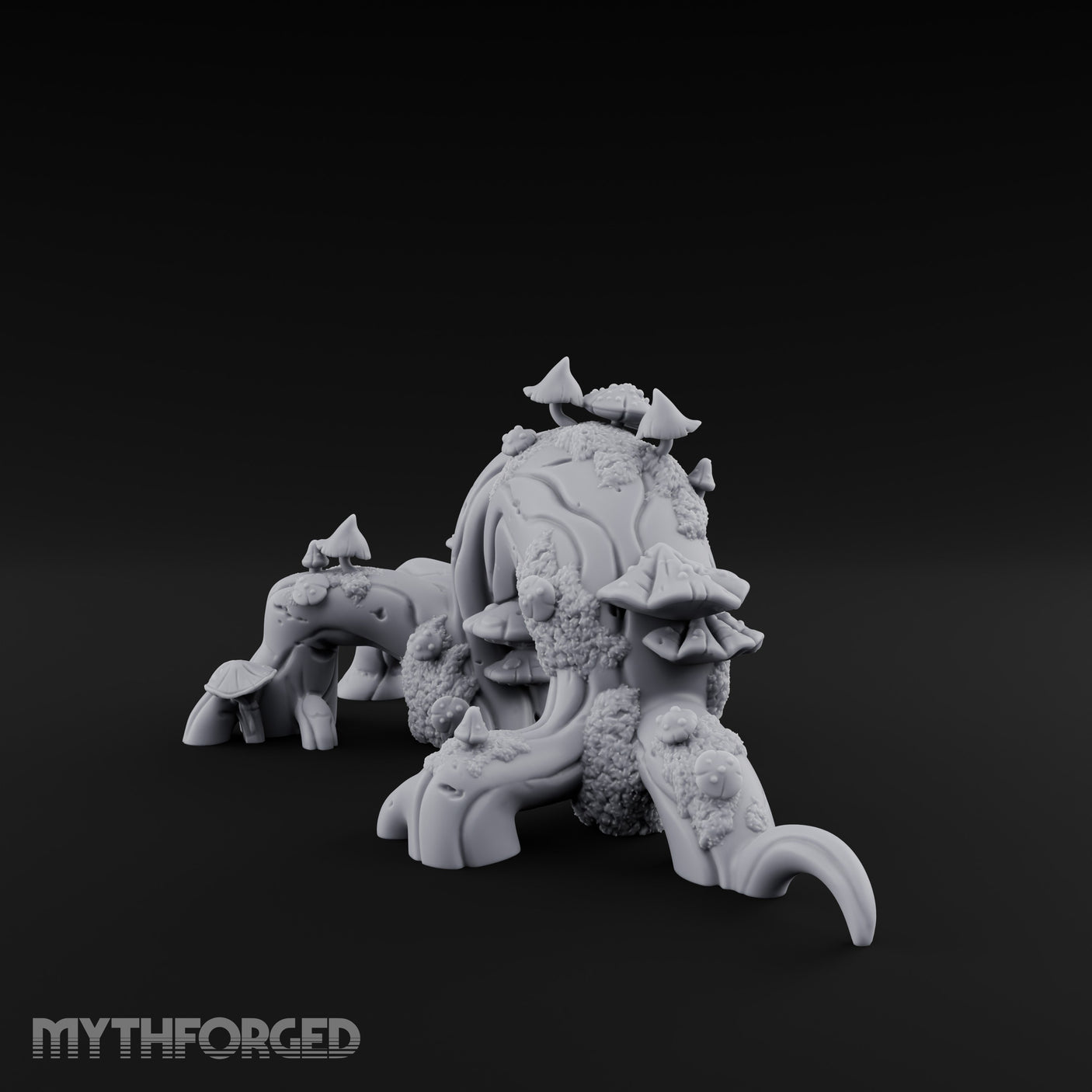 Mushroom-Furred Spine-Studded Huge Arching Root Miniature for Dungeons and Dragons, Pathfinder or other TTRPGs