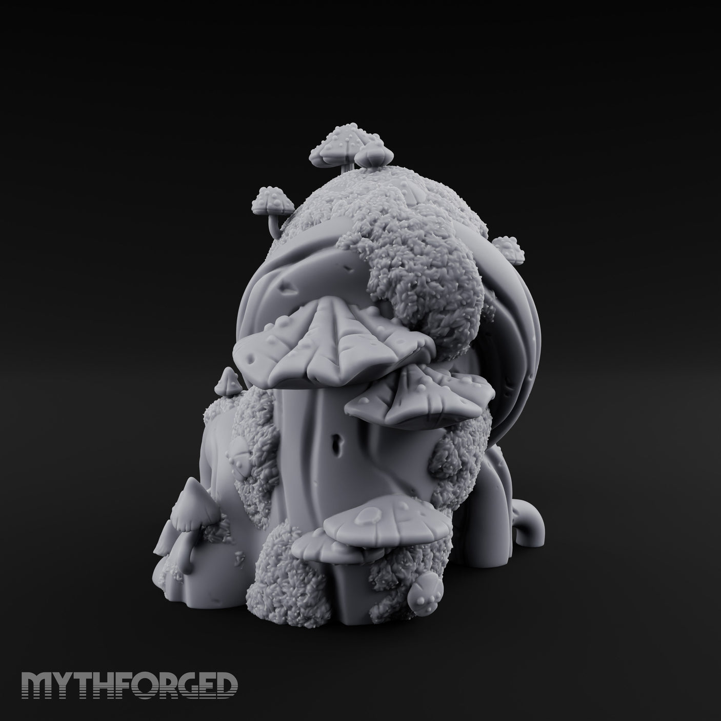 Mushroom-Laden Moss-Crusted Huge Arching Root Miniature for Dungeons and Dragons, Pathfinder or other TTRPGs