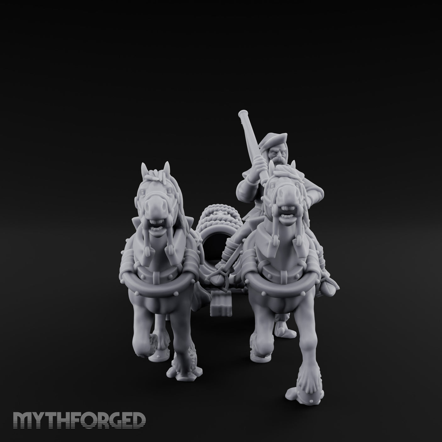 Musket Shouldered Highland Bombard Chariot Miniature for Dungeons and Dragons, Pathfinder or other TTRPGs