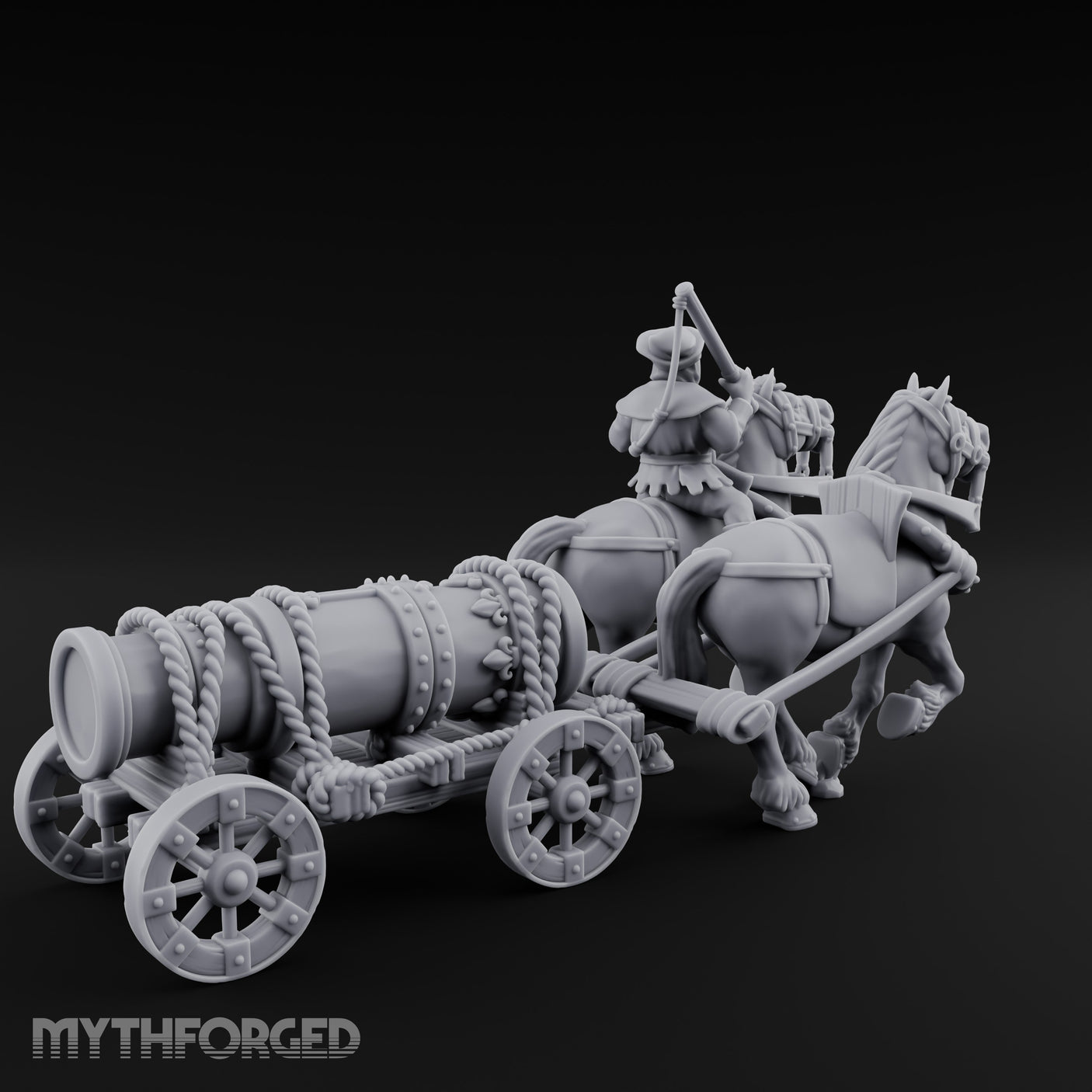 Musket Shouldered Highland Bombard Chariot Miniature for Dungeons and Dragons, Pathfinder or other TTRPGs
