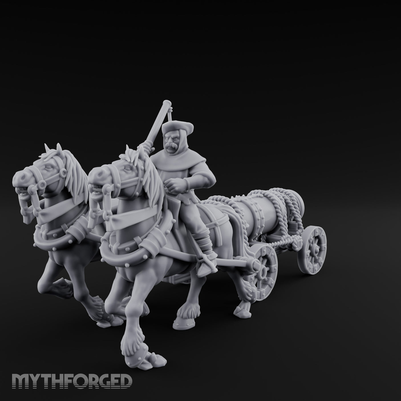 Musket Shouldered Highland Bombard Chariot Miniature for Dungeons and Dragons, Pathfinder or other TTRPGs