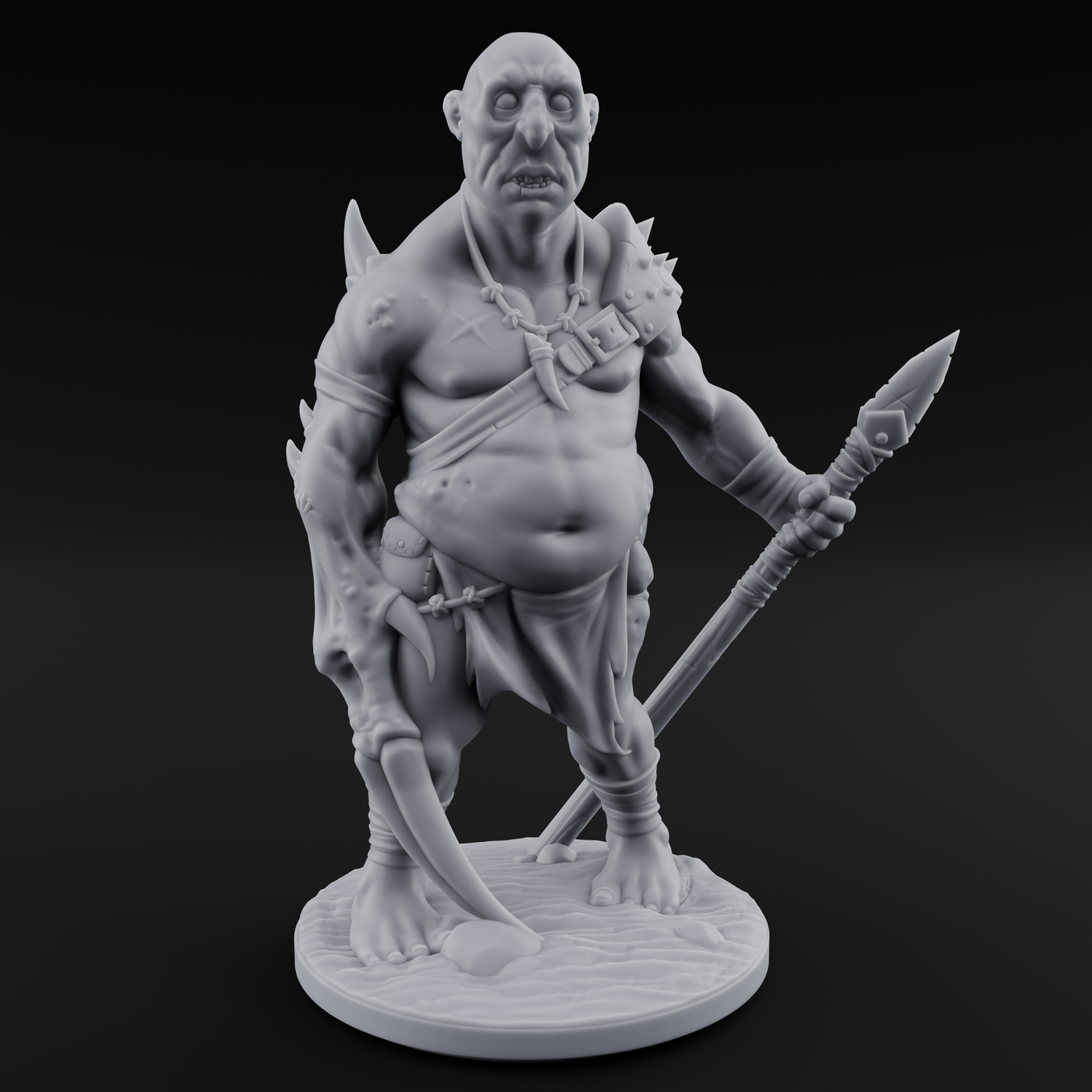 Belly Out Leaning Human Mutants Miniature for Dungeons and Dragons, Pathfinder or other TTRPGs