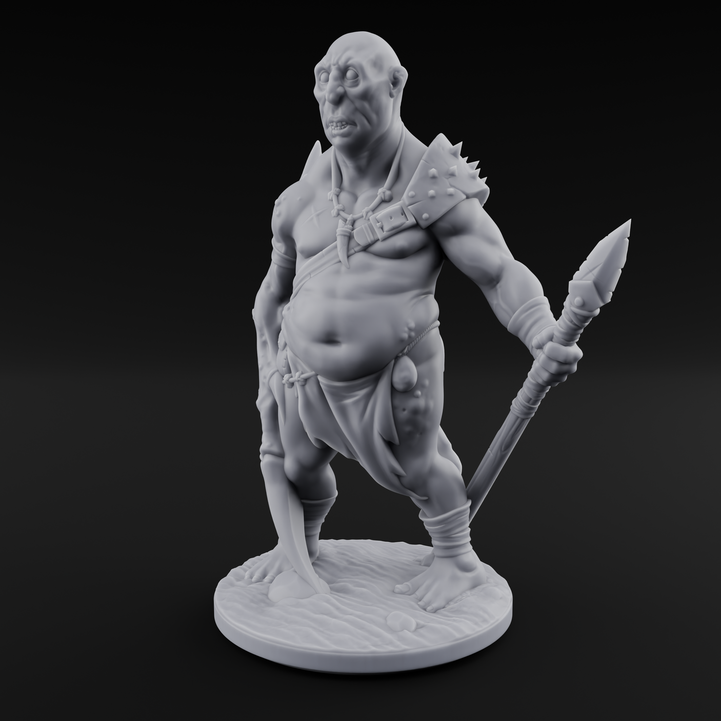 Belly Out Leaning Human Mutant A Miniature for Dungeons and Dragons, Pathfinder or other TTRPGs