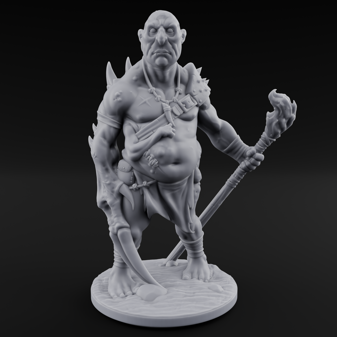 Belly Out Leaning Human Mutant B Miniature for Dungeons and Dragons, Pathfinder or other TTRPGs