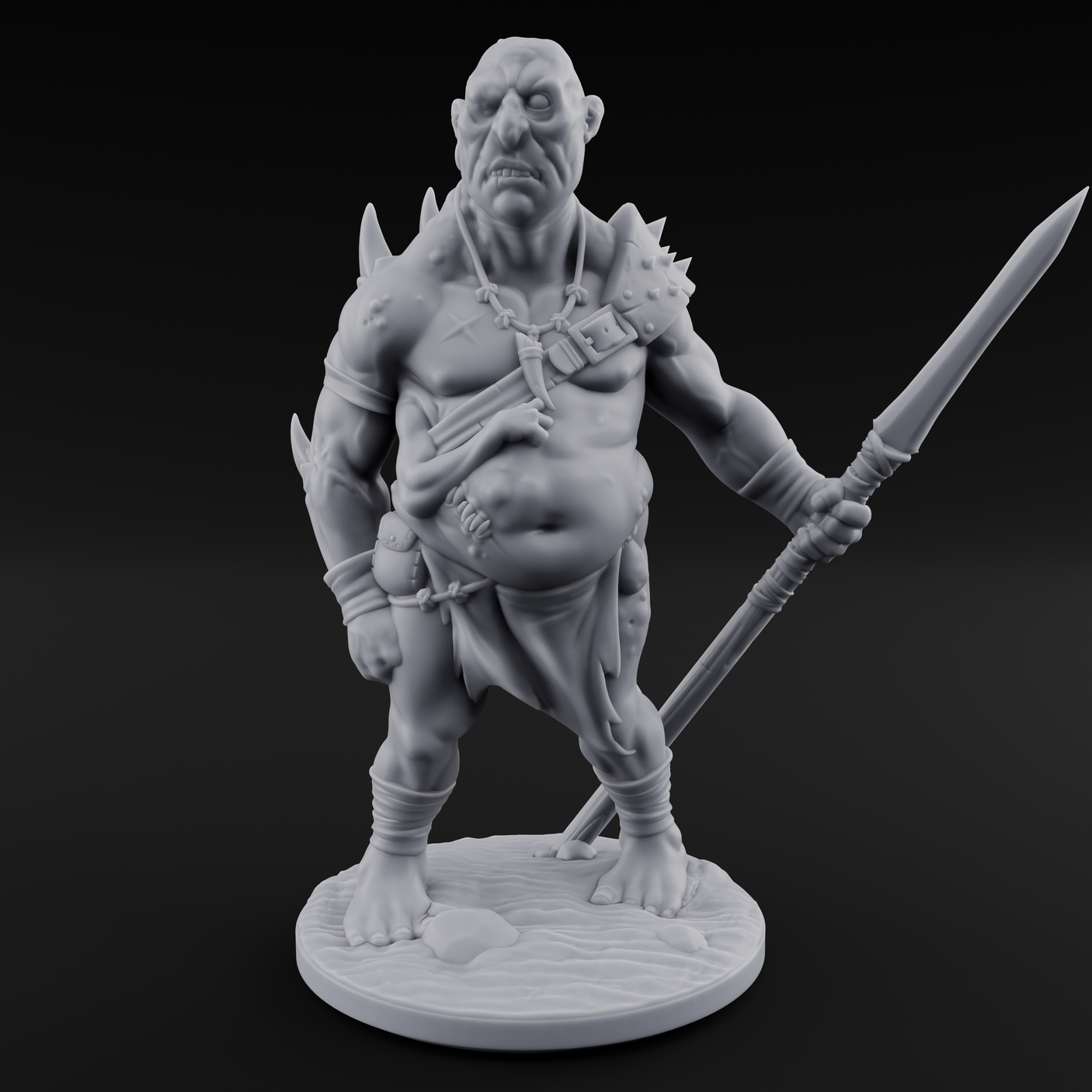 Belly Out Leaning Human Mutants Miniature for Dungeons and Dragons, Pathfinder or other TTRPGs